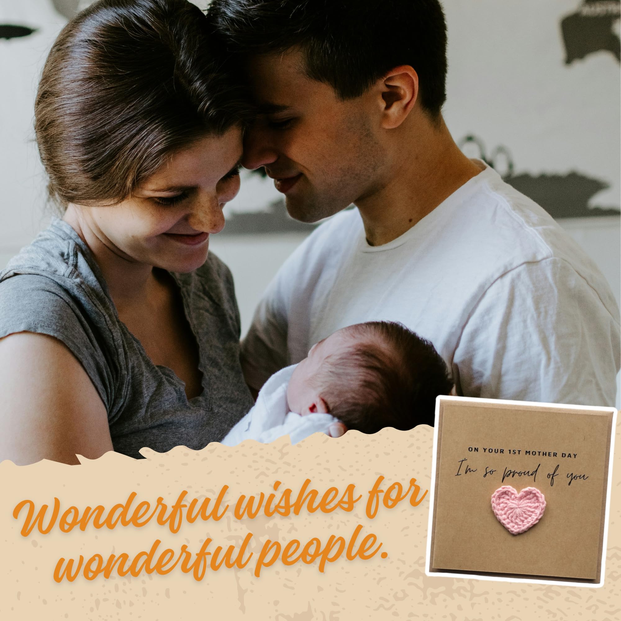 Happy First Mother's Day Card - Beautiful Greeting Cards for Mom, Daughter & Special Women | Perfect for Gifts, Keepsakes & Celebrations