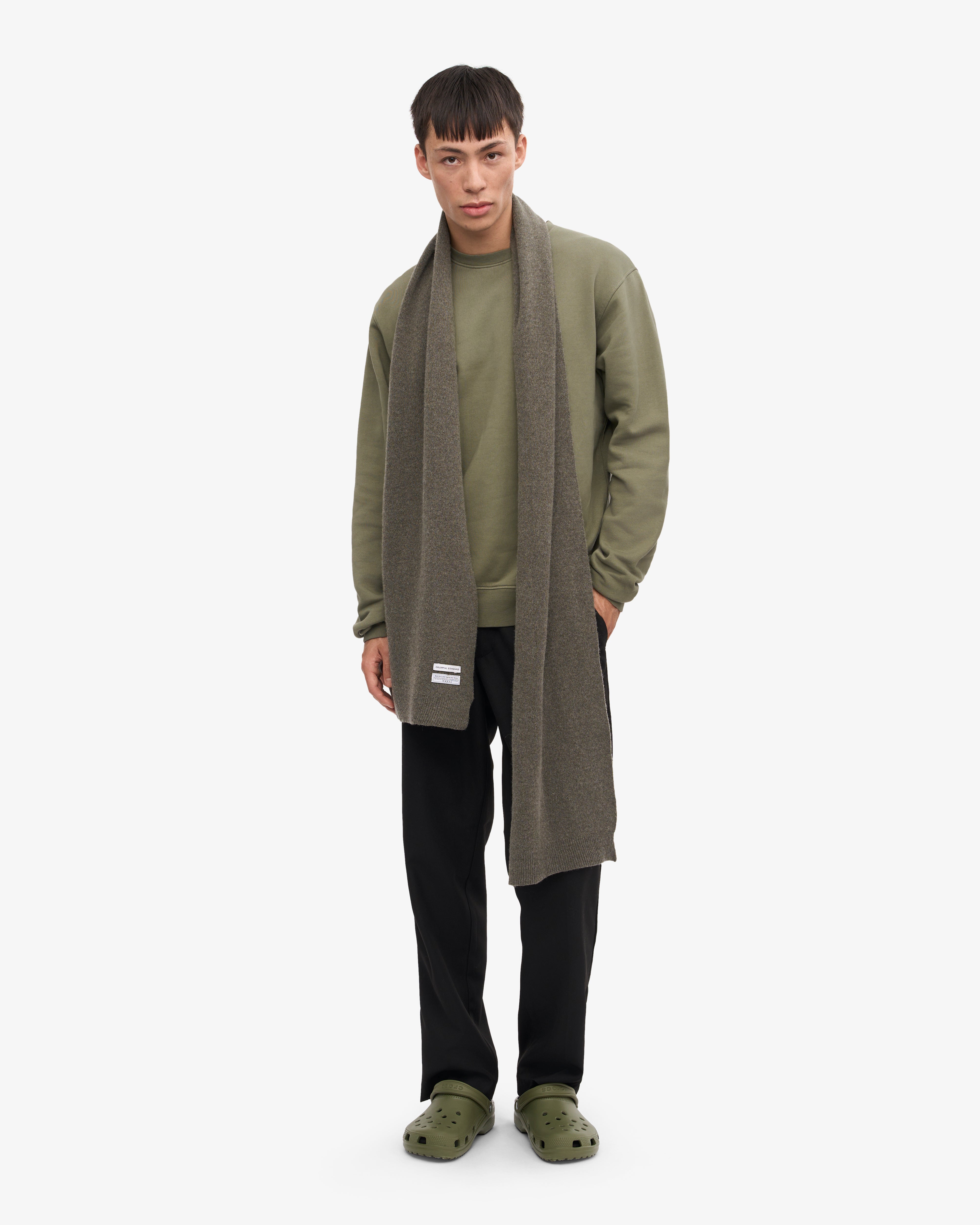 Premium Merino Wool Scarf for Men & Women - Soft Warm Winter Accessory in Dusty Olive - Perfect for Outdoor Activities, Travel & Cold Weather Fashion