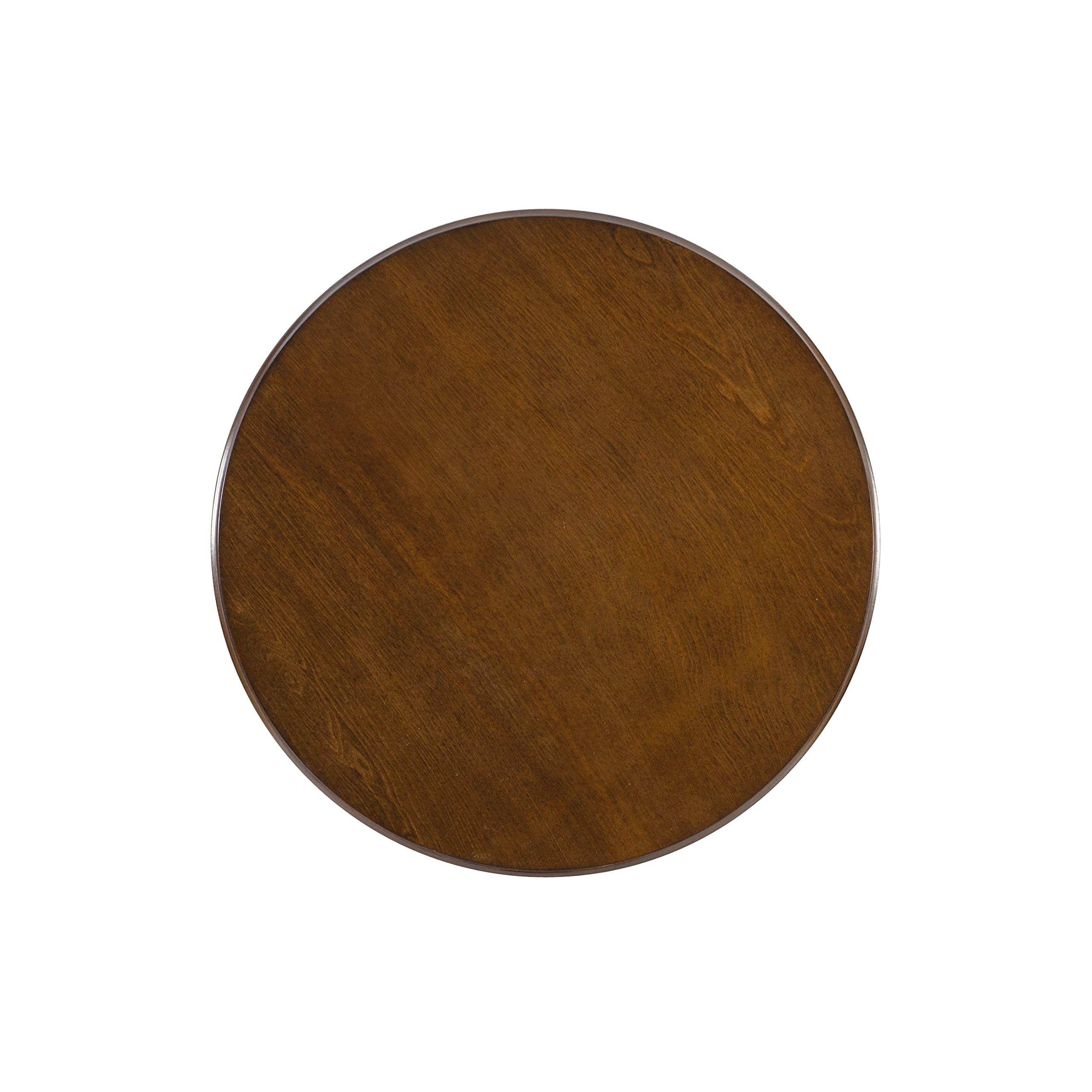 Powell Tarkin Round Hazelnut Wood Turned Spindle Pedestal Side Table - Accent Table for Living Room, Bedroom & Entryway Decor