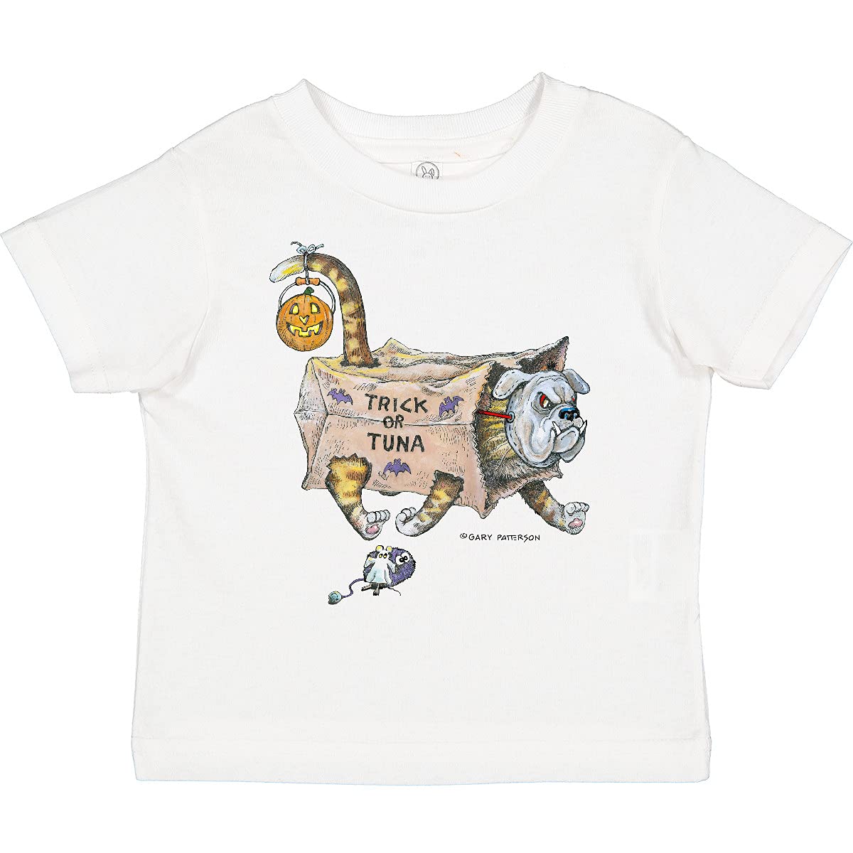 Inktastic Trick or Tuna Cat in Dog Costume Toddler T-Shirt - Funny Halloween Pet Costume Tee for Kids | Perfect for Halloween Parties, Dress-Up & Cute Family Photos