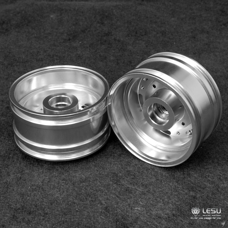 LESU Trailer Metal Unpowered/Powered Front Wheel Hub with A B Rubber Tires for 1/14 RC DIY Tamiya Model Tractor Truck Car Parts - Perfect for RC Vehicle Upgrades & DIY Projects