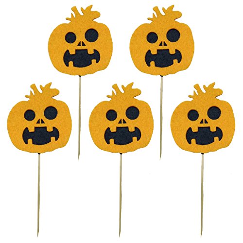 5pcs Halloween Cake Decorating Kit - Pumpkin Cupcake Toppers, Cake Picks for Holiday Party Supplies | Perfect for Halloween Cupcakes, Birthday Cakes & DIY Dessert Decorations
