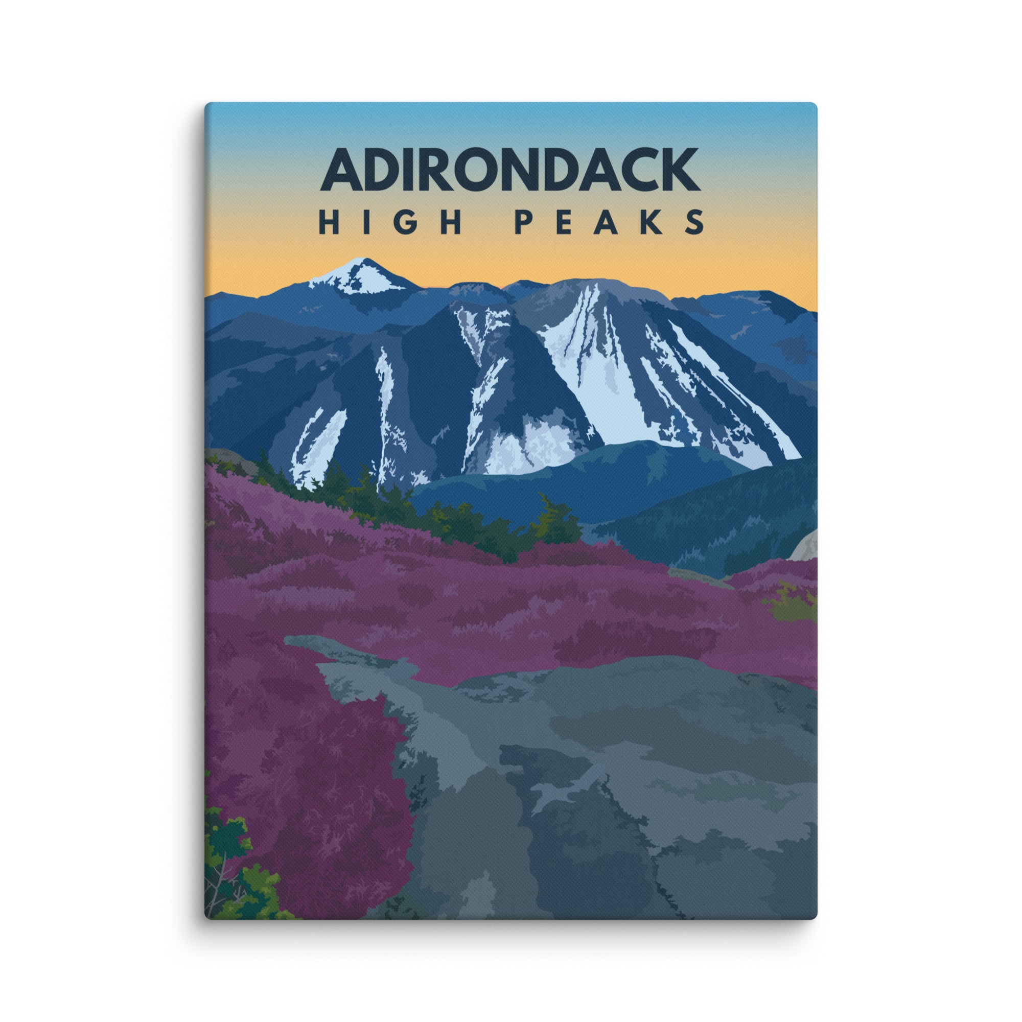ADK High Peaks Canvas Wall Art - Premium Nature Landscape Print for Home & Office Decor | Perfect for Living Room, Bedroom or Cabin Wall Decor