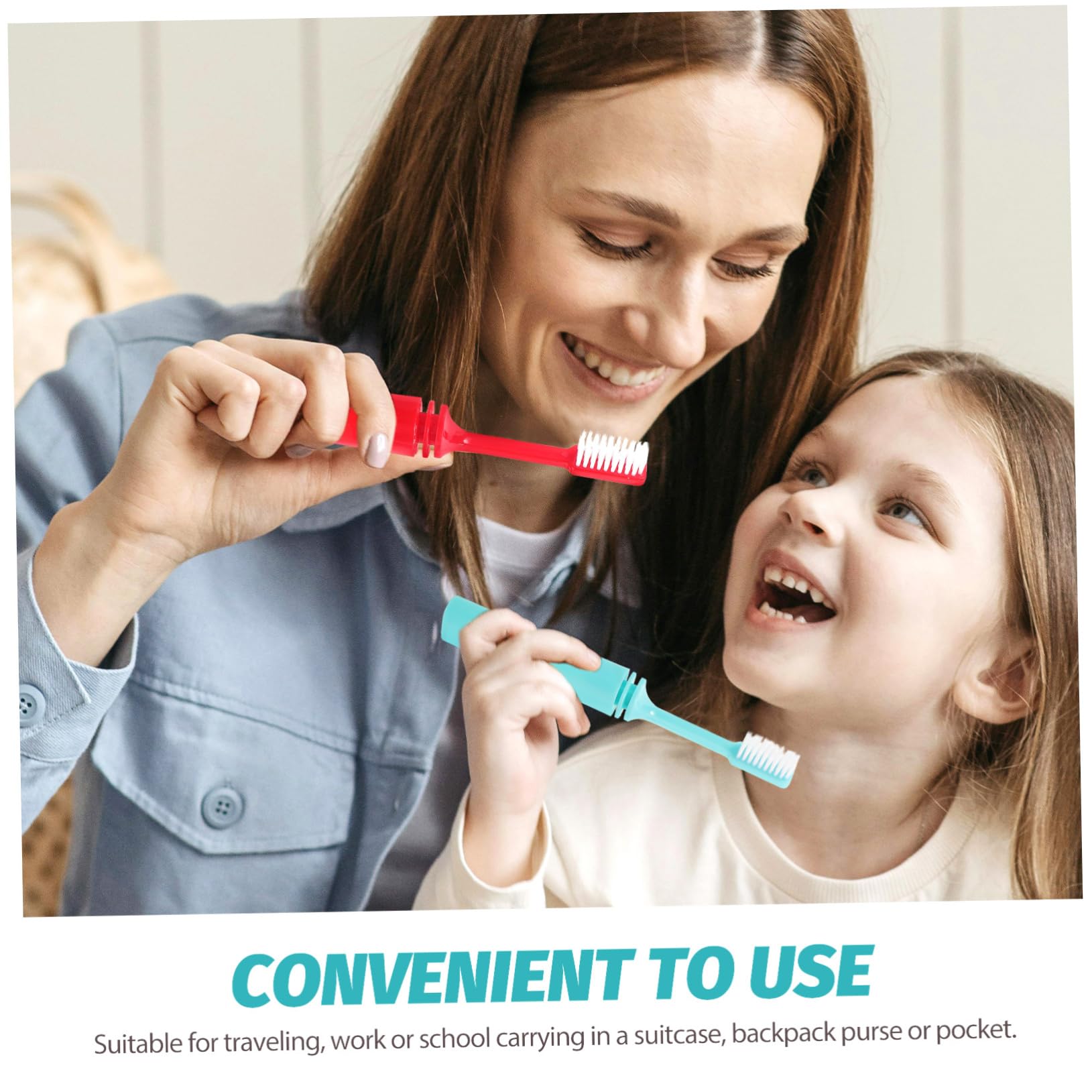 2 Pack Kids Travel Toothbrushes - Foldable & Compact for Camping, Hiking, and Outdoor Adventures | Soft Bristles & Chewable Design for Children's Oral Care On-The-Go