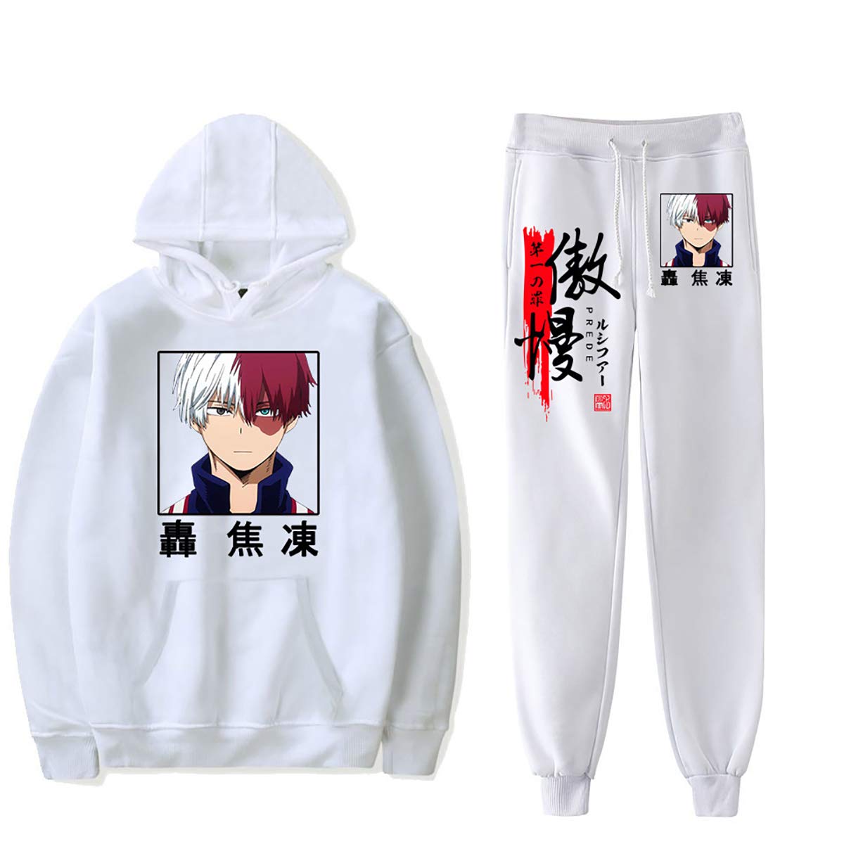 **Anime Hoodie and Sweatpants Set for Men & Women - Casual Two-Piece Tracksuit Outfit - Perfect for Cosplay, Loungewear, and Street Fashion**