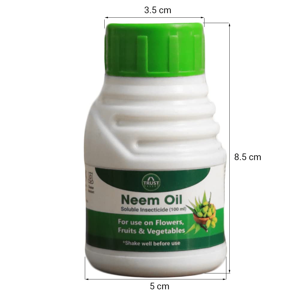 Organic Neem Oil for Plants (100ml, Set of 2) - Natural Pesticide & Fungicide for Herbs, Flowers, Vegetables | Eco-Friendly Pest Control for Indoor & Outdoor Gardening