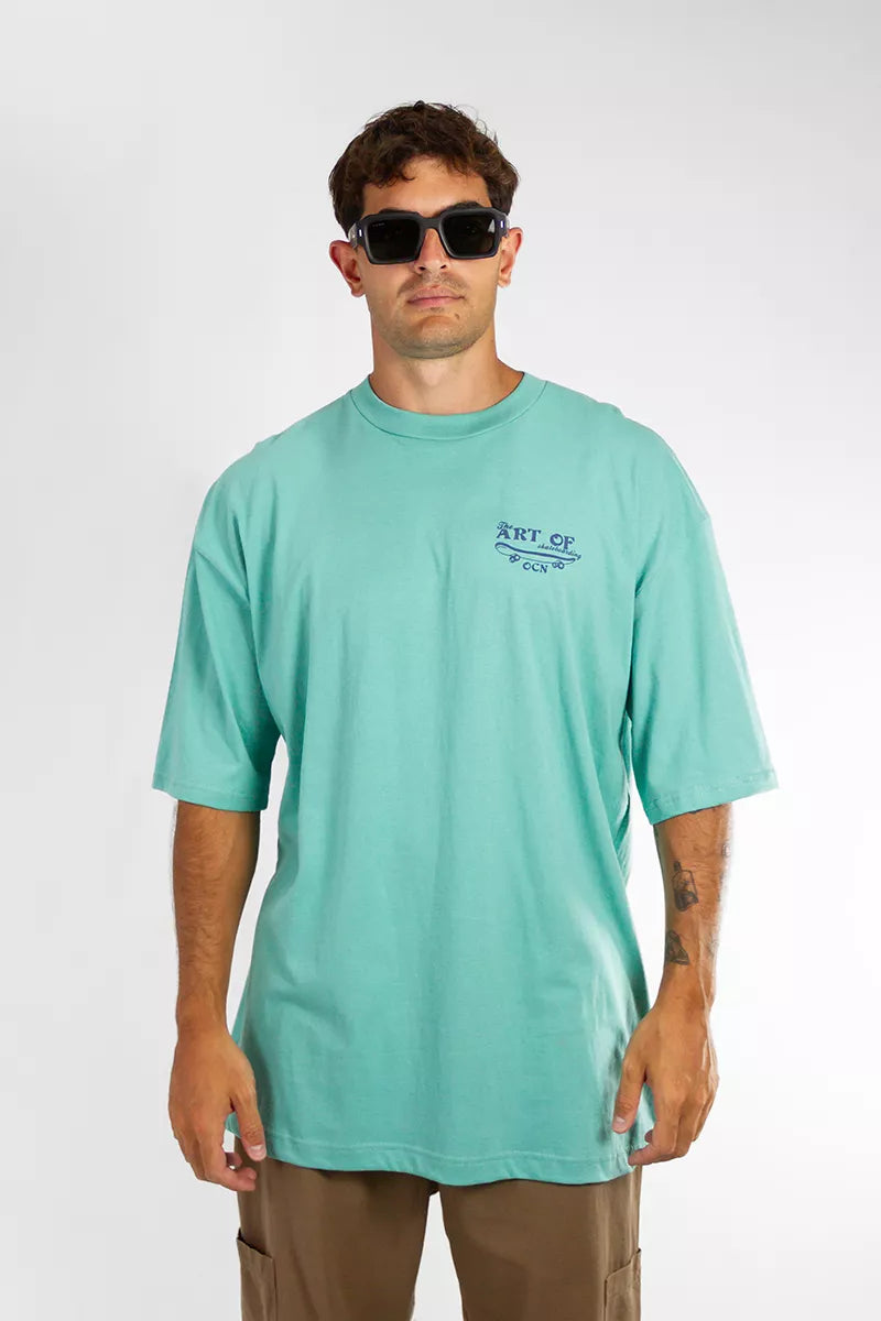 Original Oversize Green T-Shirt for Men - Premium Cotton Comfort Fit - Casual Streetwear & Everyday Wear (Size I7)