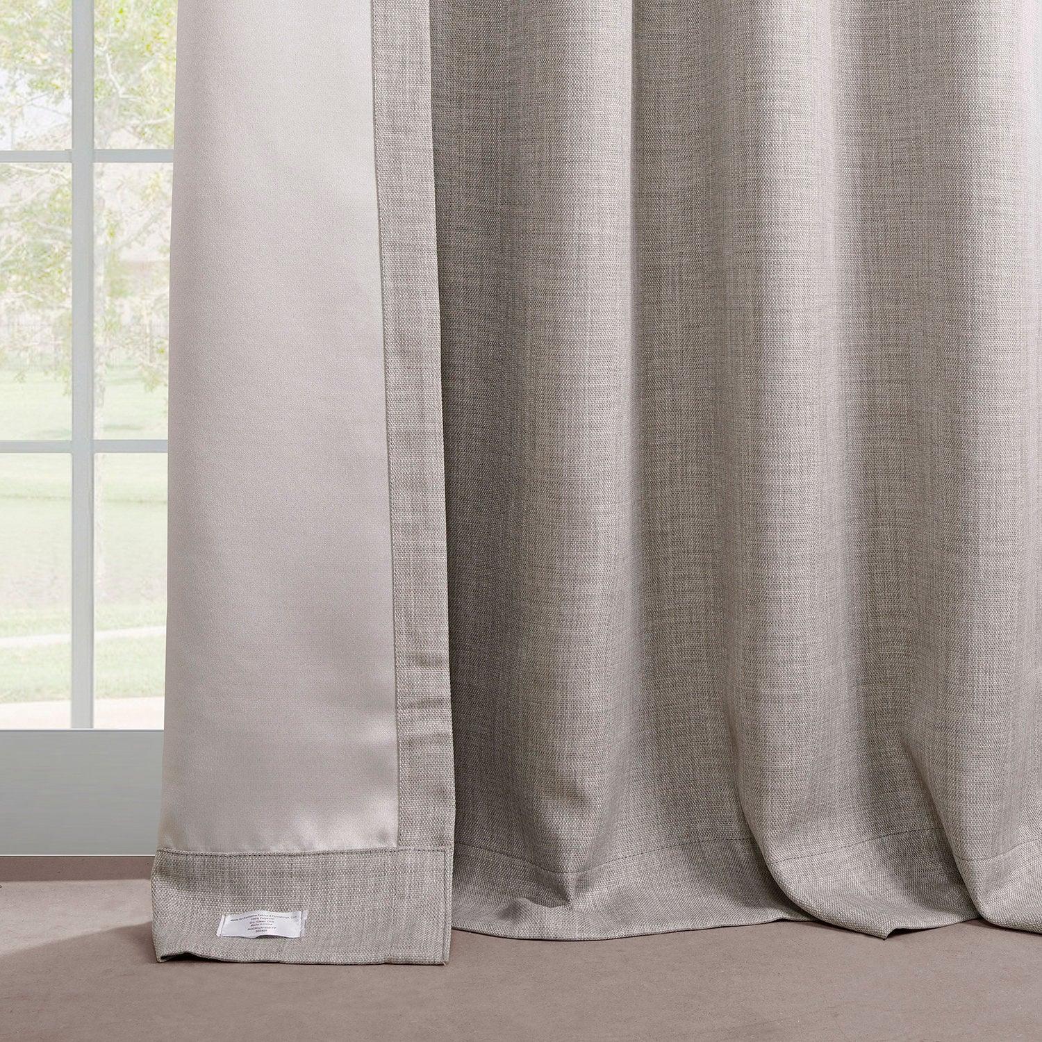 Clay French Pleat Textured Faux Linen Blackout Curtains - Thermal Insulated Window Drapes for Bedroom, Living Room & Home Decor