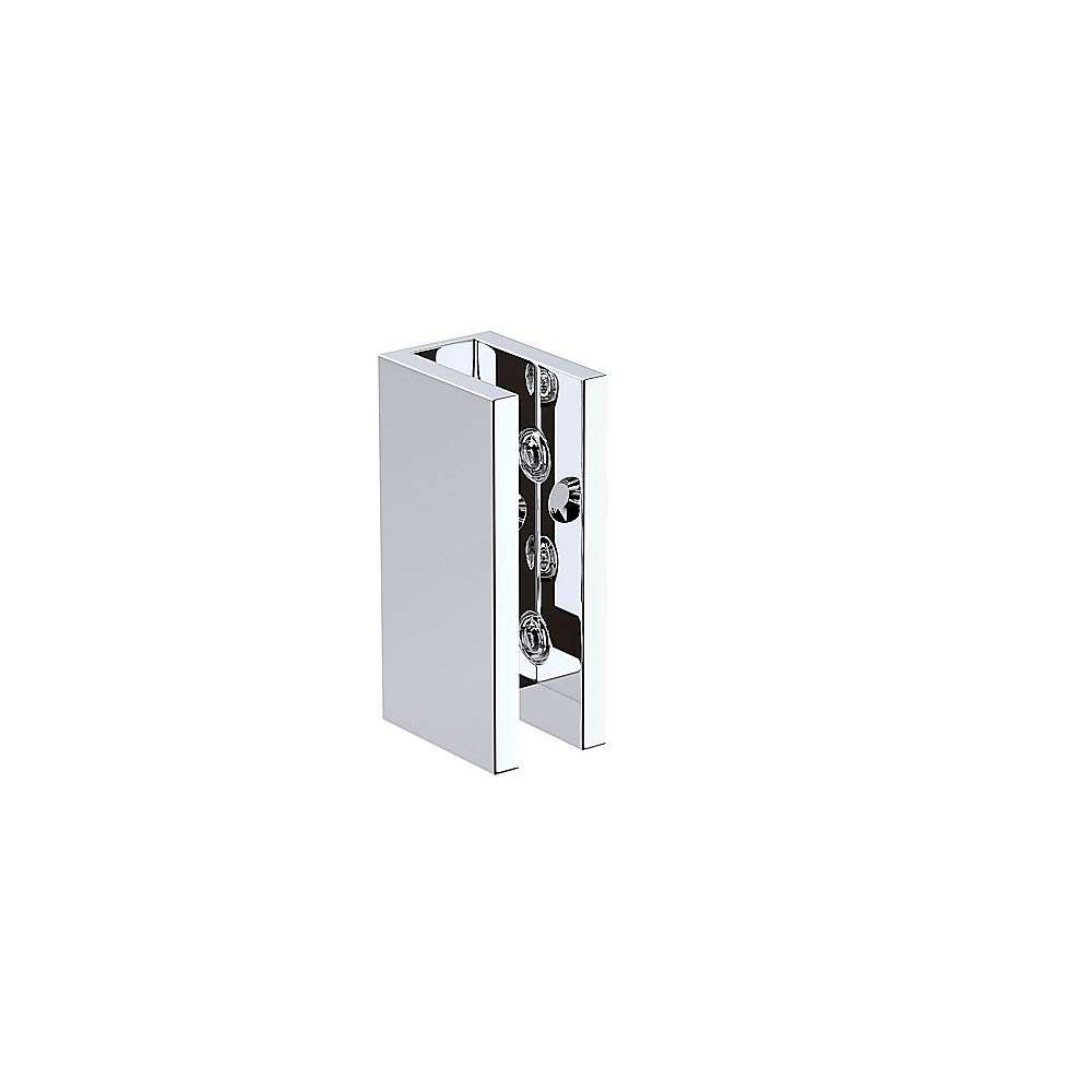Frameless Corner Shower Screen 47x39 Inches with Chrome Brackets & Brass Hinges, Round Knob Handle - Waterproof Bathroom Glass Enclosure for Modern Walk-in Showers