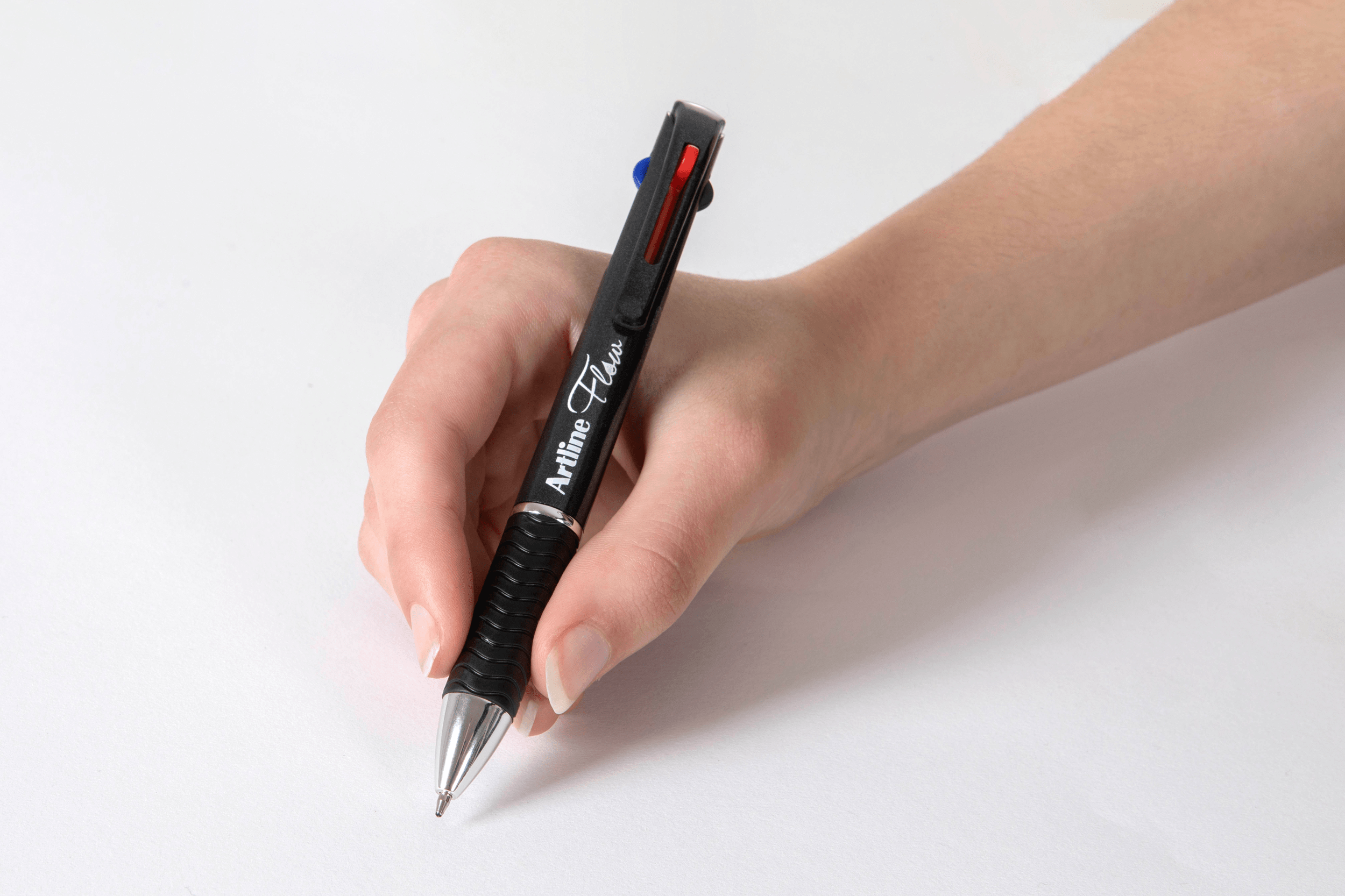Artline Flow 4-Color Retractable Ballpoint Pens - 12 Pack for School, Office & Note Taking - Smooth Writing Multicolor Pens for Students & Professionals