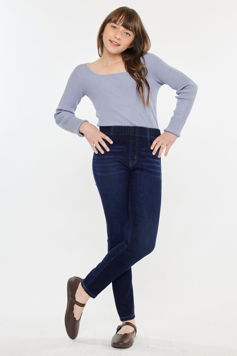 Crystal High Rise Ankle Skinny Jeans for Kids - Trendy Stretch Denim Pants for Girls & Boys - Perfect for School, Playdates & Casual Outings