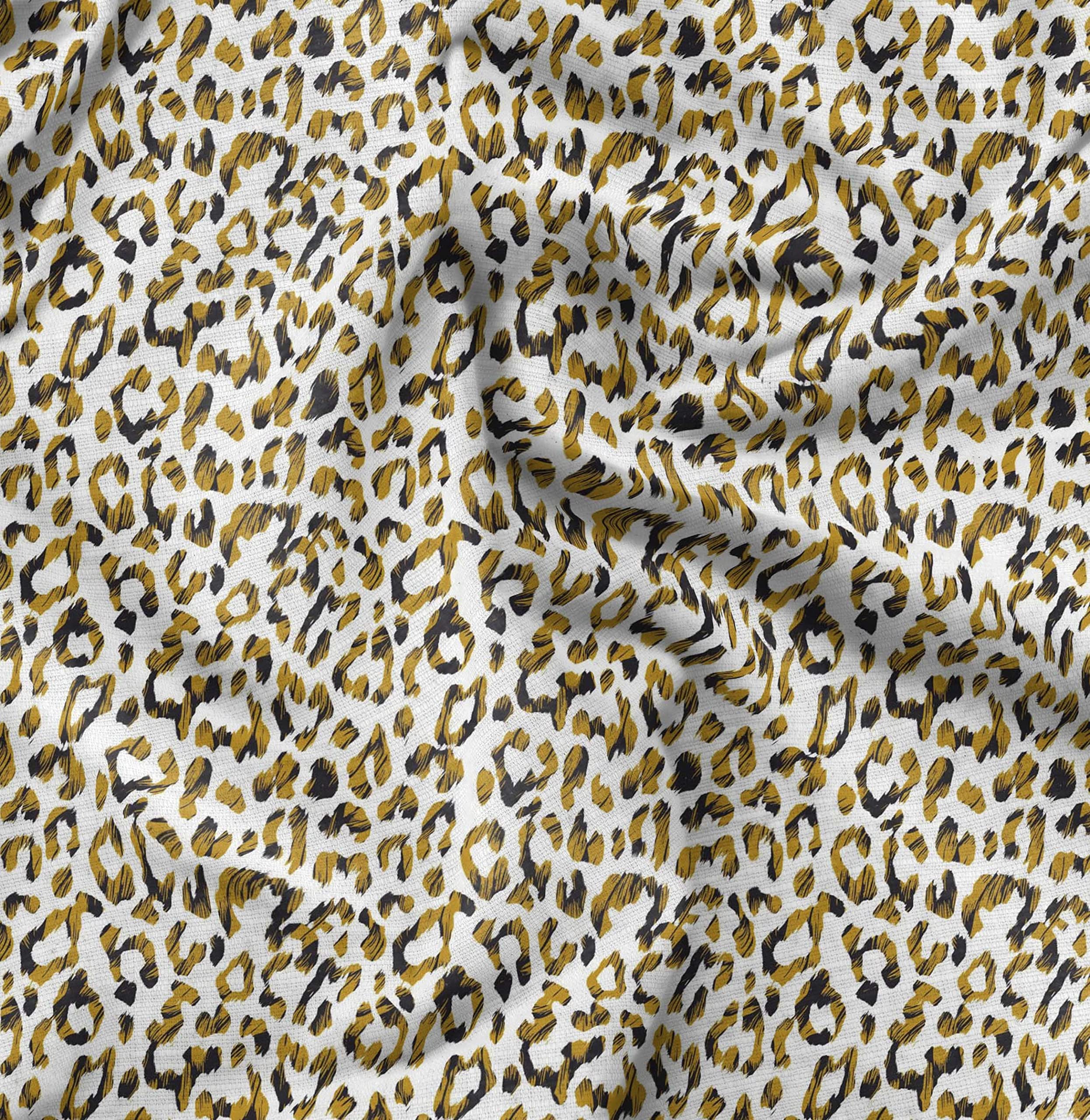 Soimoi Moss Georgette Brown Fabric by The Yard - 42 Inch Wide Leopard Print Animal Skin Textile - Stylish Trendy Printed Fabric for Dresses, Blouses, Scarves & DIY Fashion Projects