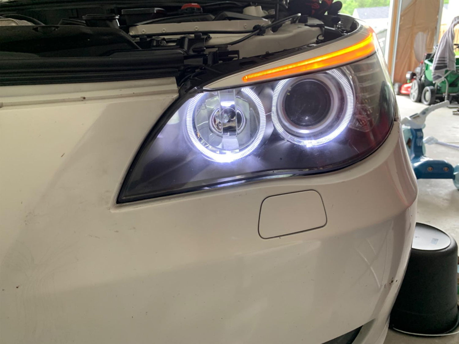 20W CREE LED BMW Angel Eyes Halo Ring Bulbs - Compatible with BMW E60 E61 LCI Halogen Trim - Upgrade Headlight Rings for Enhanced Night Driving & Custom Styling