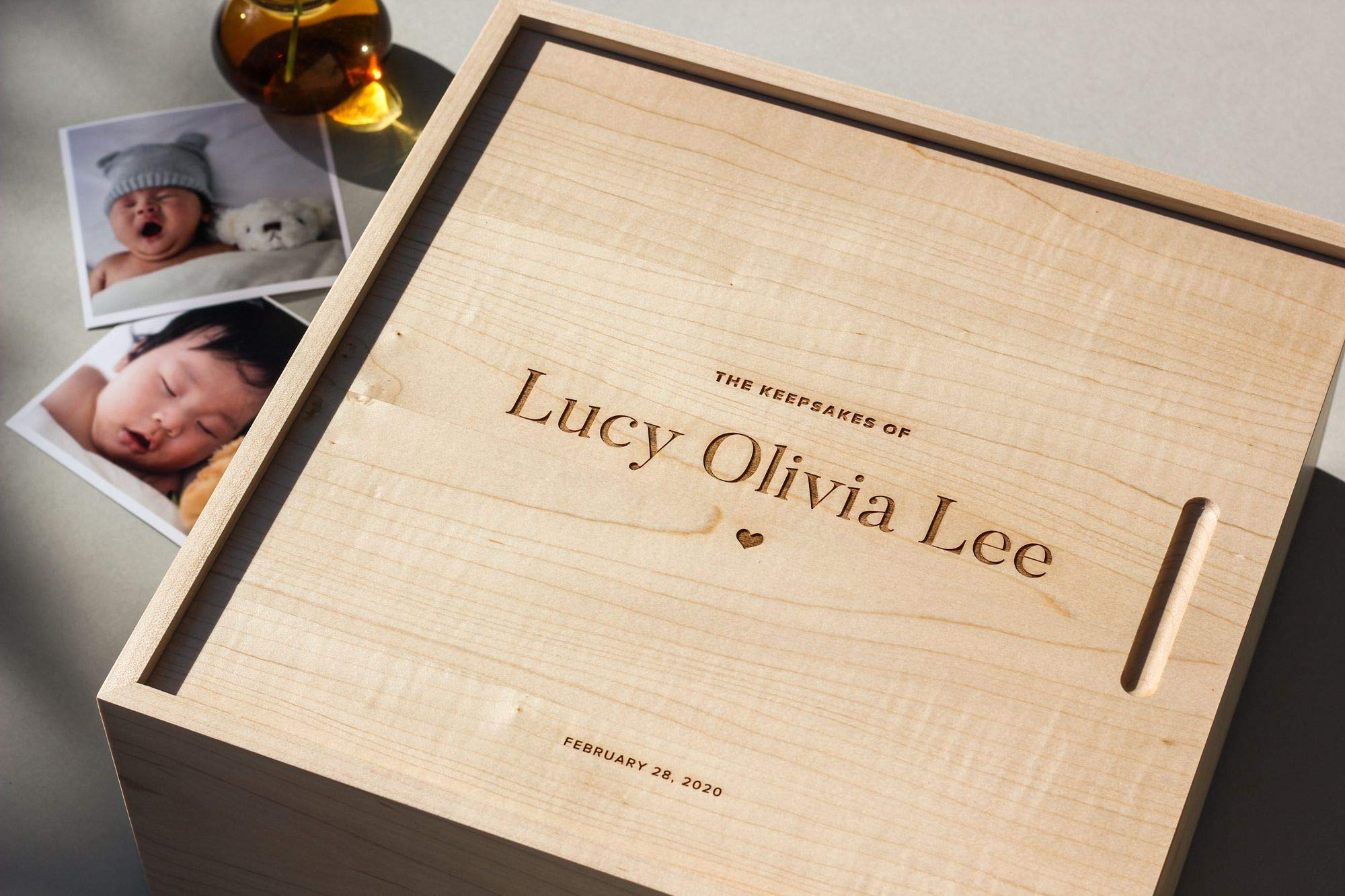 Personalized Large Wood Keepsake Box - Custom Engraved Gift for Anniversary, Wedding, Baby Shower & Memory Storage | Perfect for Home Decor, Jewelry Organizer & Special Occasion Gift Giving
