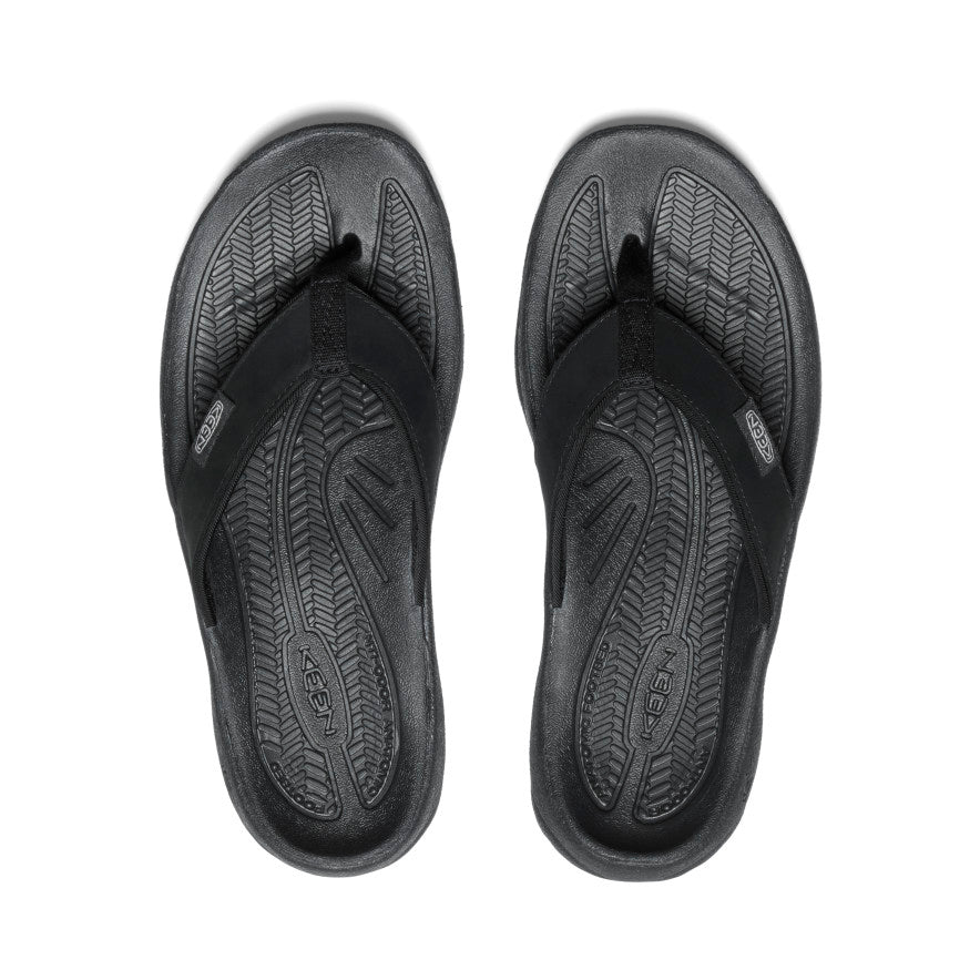 Women's Kona Leather Flip Flops - Comfortable Sandals for Summer | Black/Vapor | Perfect for Beach, Pool & Casual Outings