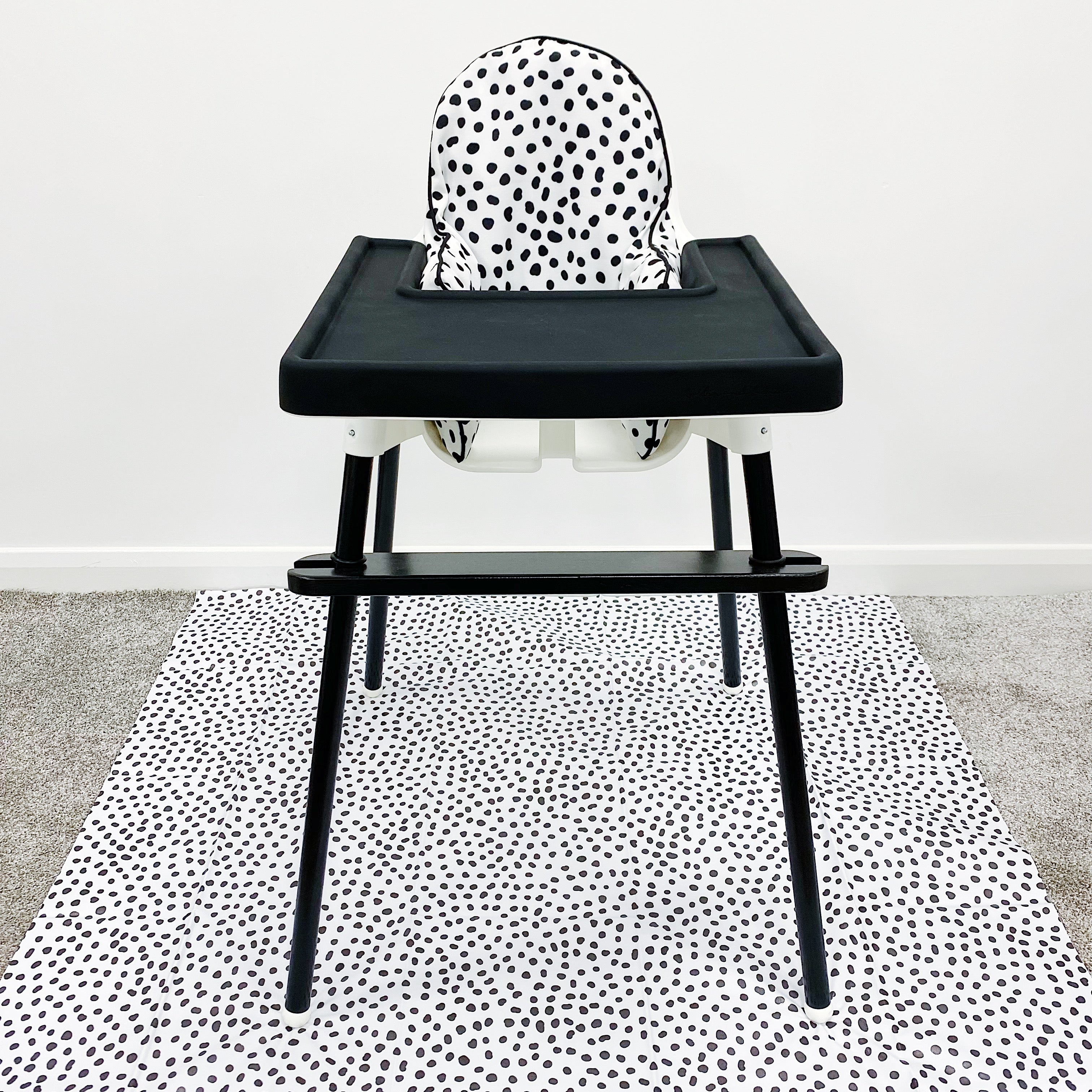 Black Vinyl Leg Wraps for IKEA Antilop Highchair - Durable & Non-Slip Baby Chair Protectors for Dining Room & Kitchen Use