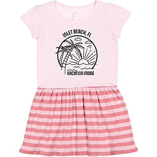 Inktastic Summer Vacation Mode Inlet Beach Florida Toddler Dress - Cute Floral Printed Girls' Outfit for Beach Trips, Family Vacations & Summer Playdates