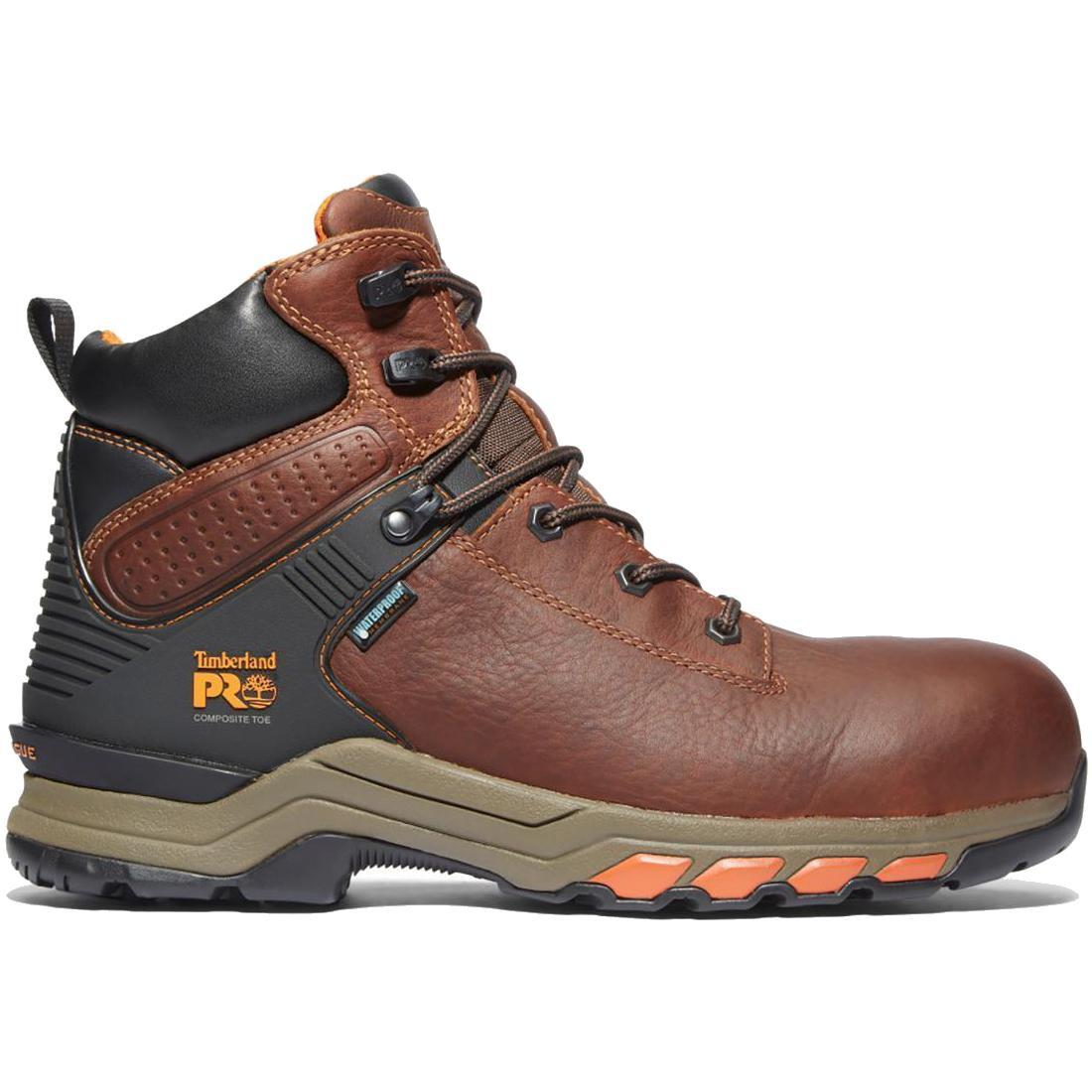 Hypercharge 6 Inch Composite Toe Waterproof Work Boots for Men - Brown Safety Shoes for Construction, Warehouse & Outdoor Work
