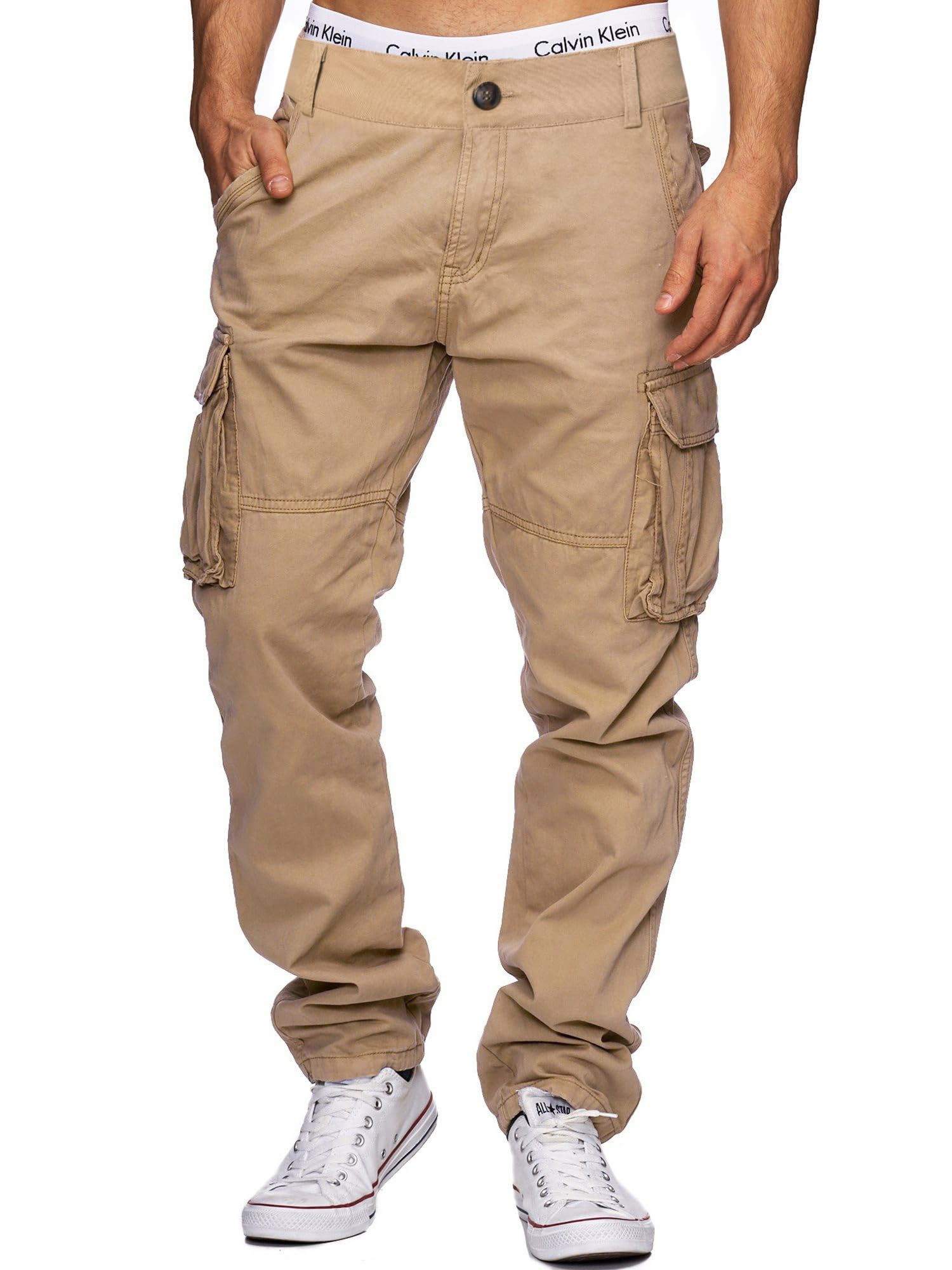 AI FARLD Men's Cargo Pants with Multiple Pockets - Stretch Cotton Work Pants, Elastic Waist & Relaxed Fit for Hiking, Outdoor Activities & Casual Wear | Durable & Comfortable for Work, Travel & Everyday Use