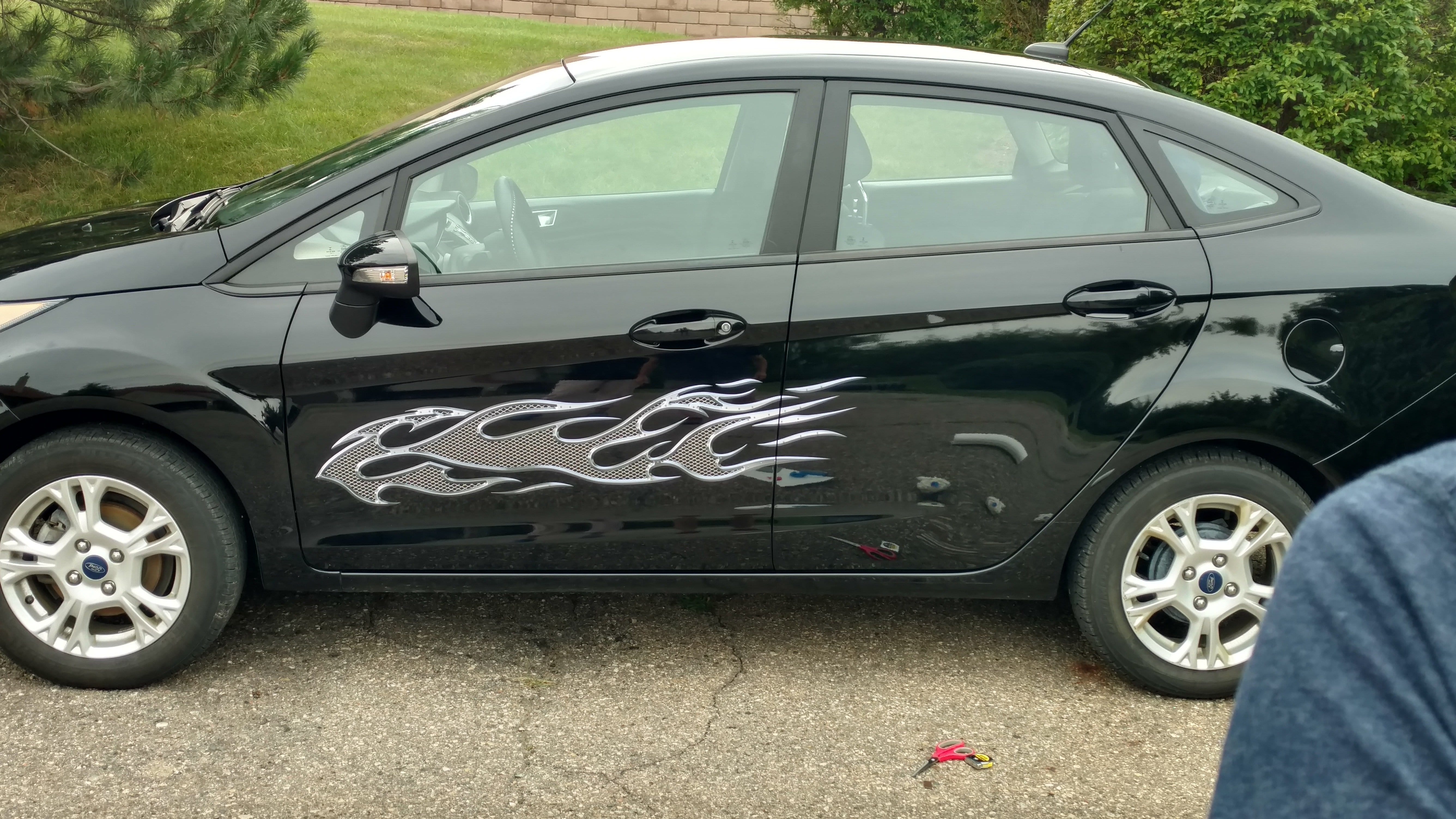 Chrome Grill Flame Vinyl Auto Graphic Decals for Cars & Trucks - High Quality Vehicle Stickers for Customization - Perfect for Car Shows, Racing Events & Personalization