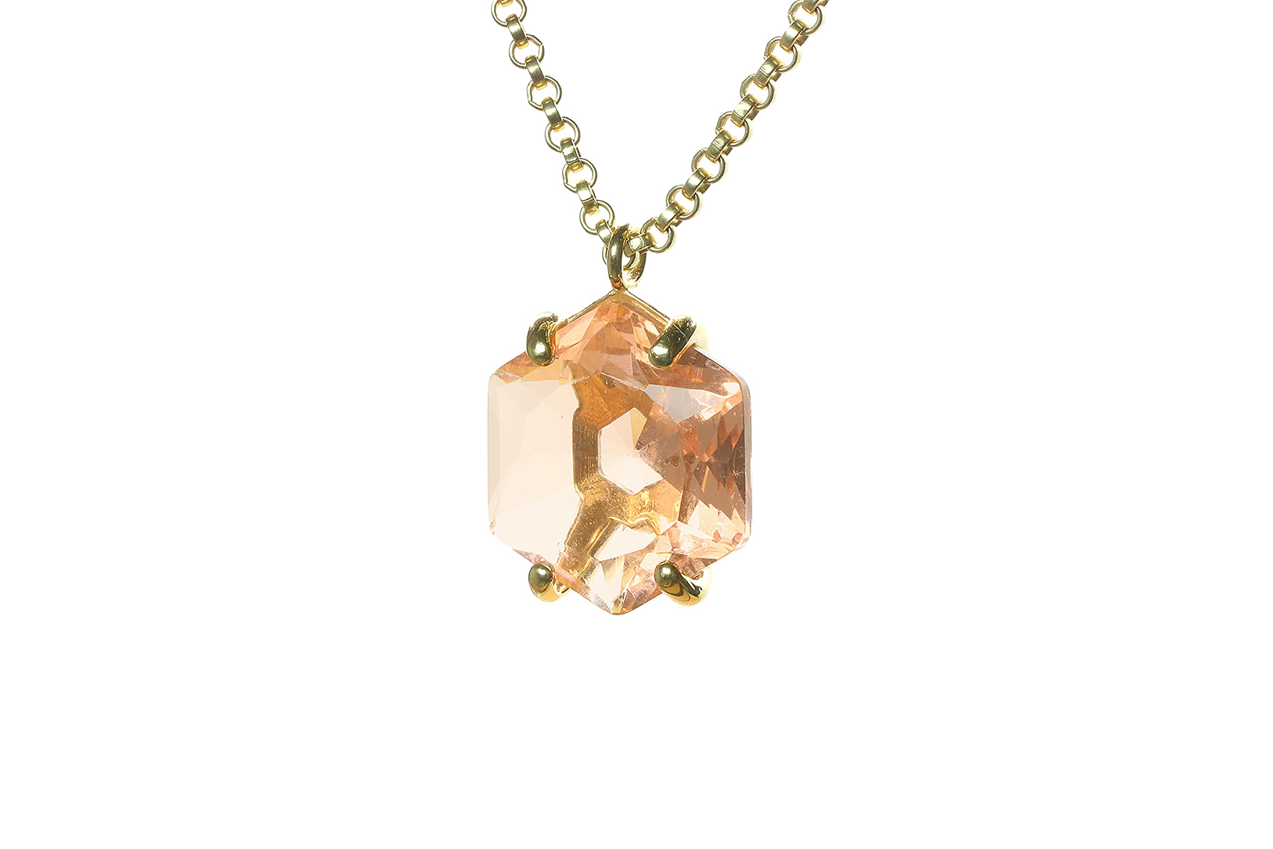 Stunning Morganite Pendant Necklace with Brilliant Crystals | Elegant Statement Jewelry for Women | Customizable Bridal & Anniversary Gift | Comes with Luxury Gift Box | Perfect for Weddings, Date Nights & Special Occasions