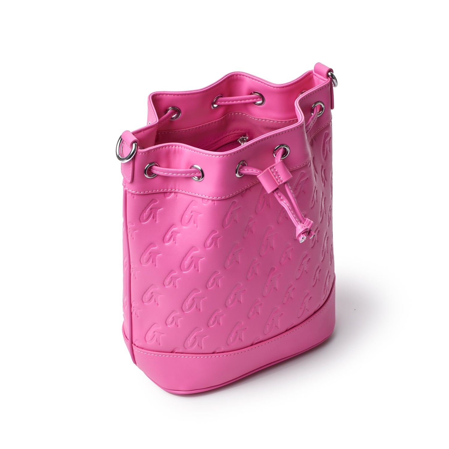 MEDIUM MONOGRAM BUCKET BAG in HOT PINK | Stylish Women's Shoulder Handbag for Everyday Use, Travel & Shopping