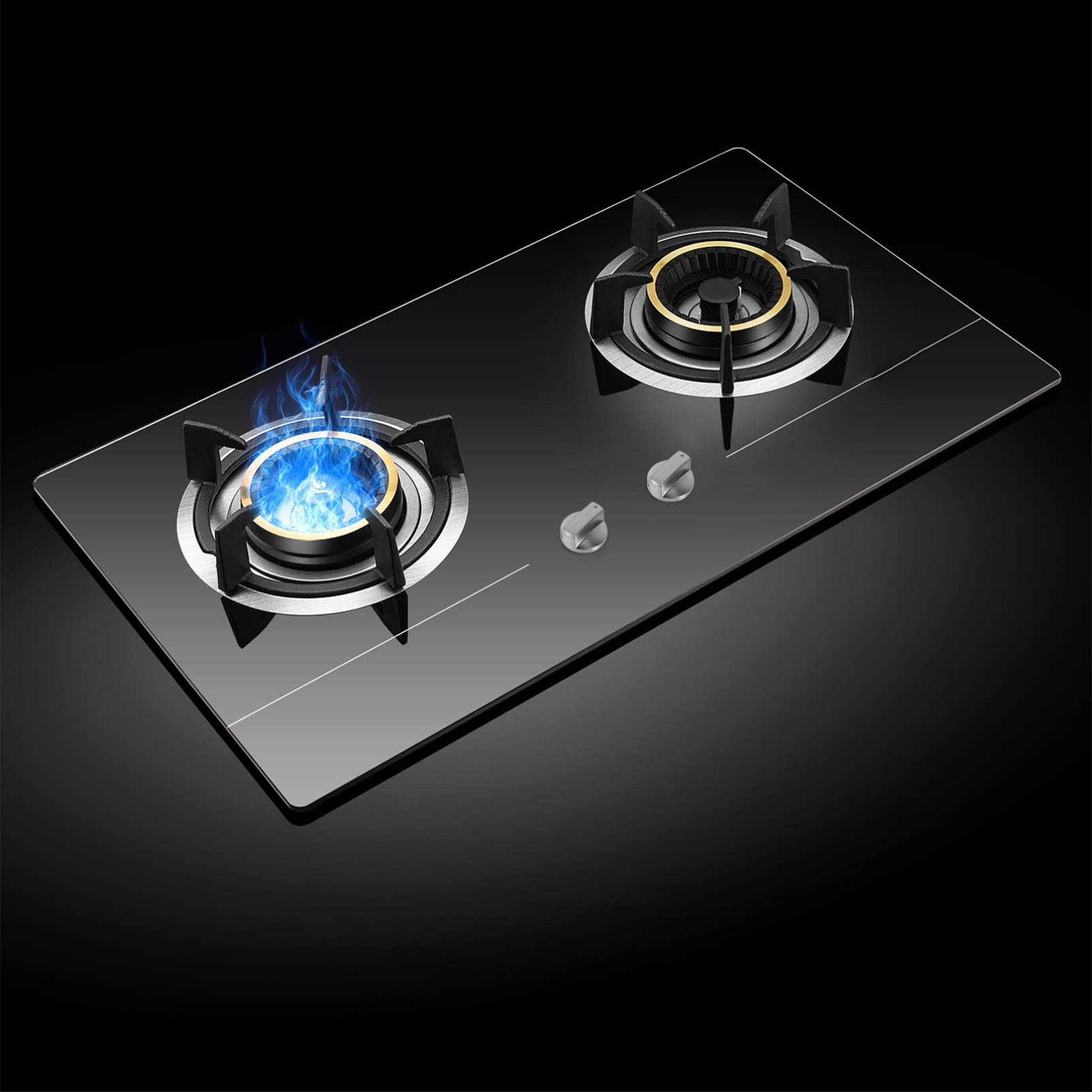 DOITOOL 5-Piece Stainless Steel Stove Top Knobs - Replacement Gas Burner Control Dials for Oven, Cooker & Cookware - Durable Metal Knobs for Easy Temperature Adjustment - Perfect for Kitchen Upgrades & Appliance Repairs
