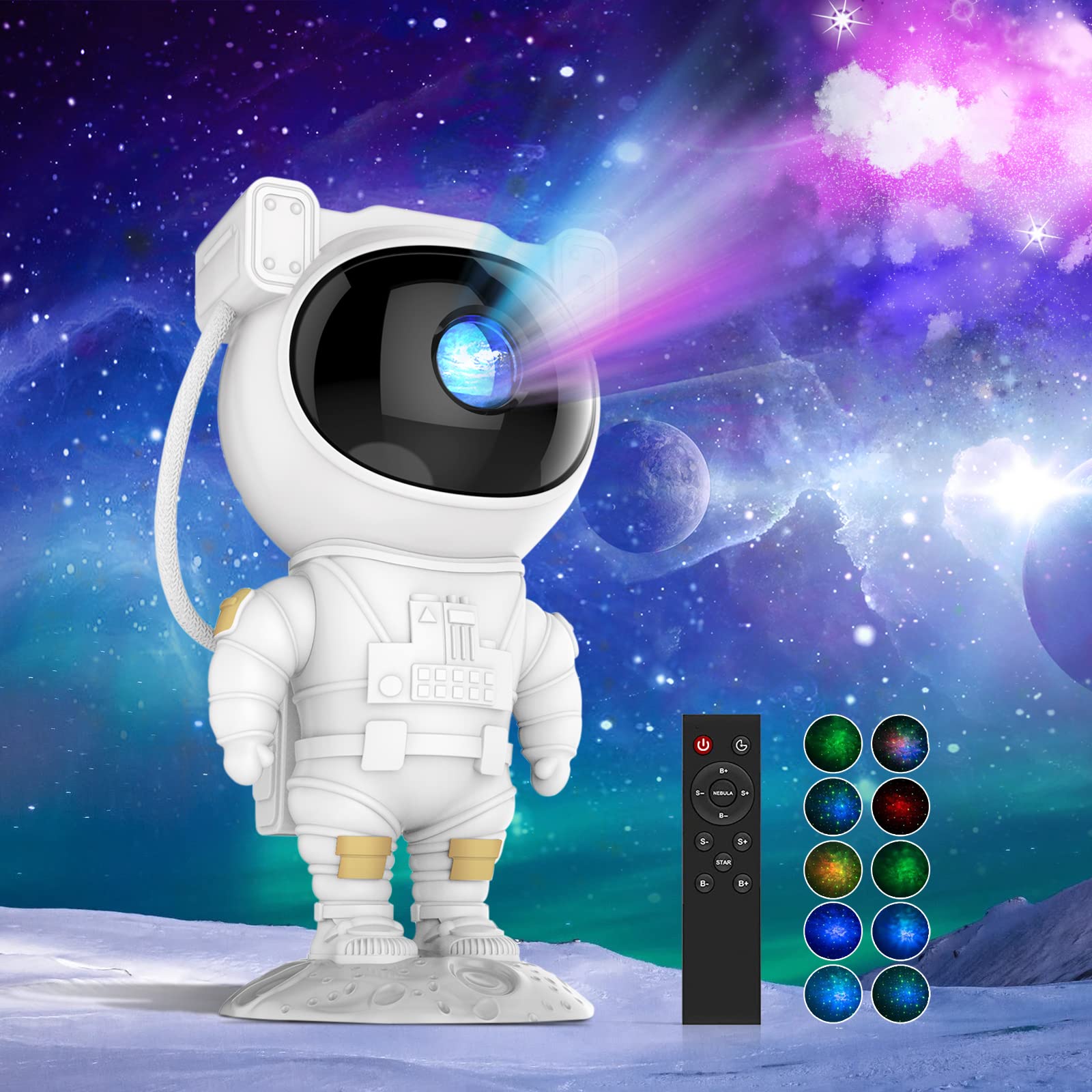 Astronaut Galaxy Projector - 360° Nebula Star Night Light with Timer & Remote Control | Bedroom Ceiling Projector for Adults, Kids Room Decor | Perfect for Relaxation, Meditation, Party & Birthday Gifts