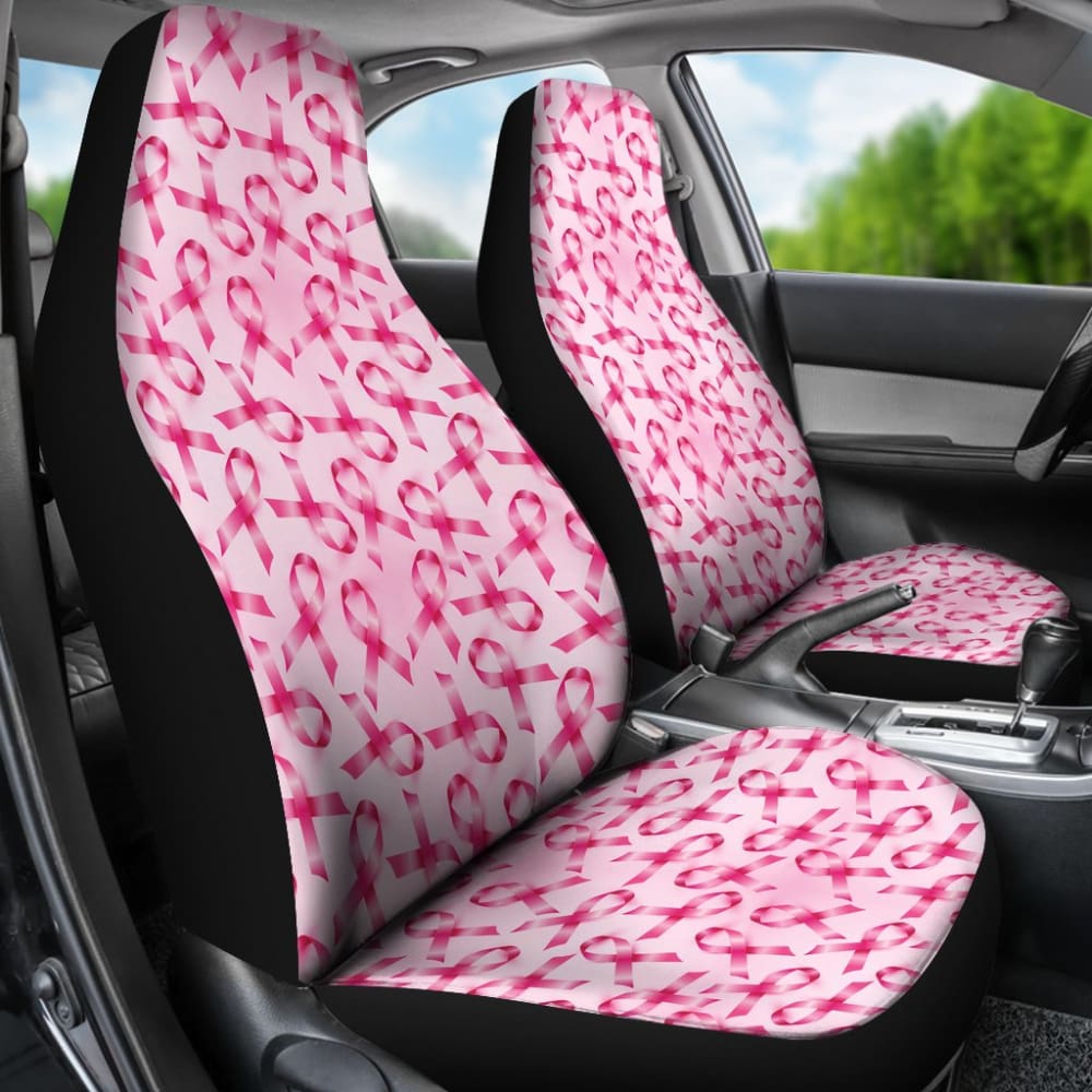 Breast Cancer Awareness Car Seat Covers - Pink Ribbon Design for Cars, SUVs & Trucks - Comfortable & Supportive Auto Accessories for Women Drivers (Use for Daily Commute, Road Trips & Cancer Awareness Events)