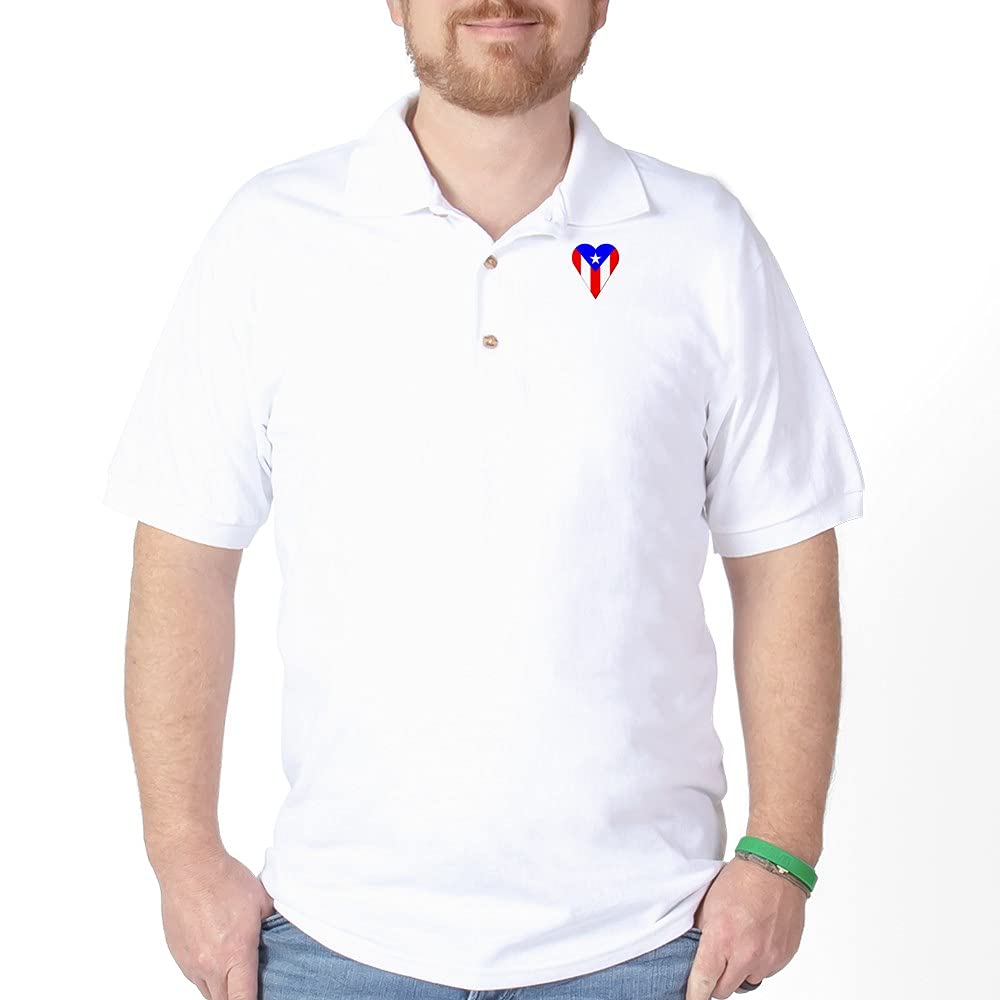 Puerto Rico Heart Flag Golf Polo - Stylish & Comfortable for Golf & Casual Wear