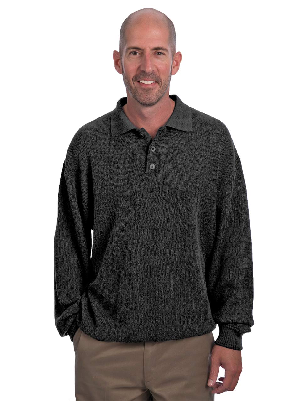 Premium Men's Polo Pullover Sweater - 100% Soft Baby Alpaca Wool - Warm & Comfortable Knitwear for Casual Wear, Office & Outdoor Activities