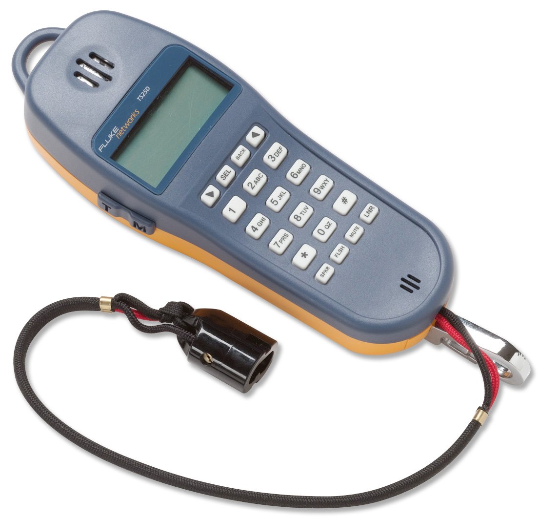 Fluke Networks 25501004 TS25D Telephone Test Set with 346A Plug - Professional Telecom Testing Tool for Landline & VoIP Troubleshooting (Ideal for Technicians, Installers & Network Maintenance)
