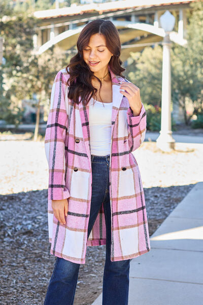 Stylish Plaid Button-Up Lapel Collar Coat for Men & Women | Trendy Fall Winter Jacket | Perfect for Office, Dating & Outdoor Activities