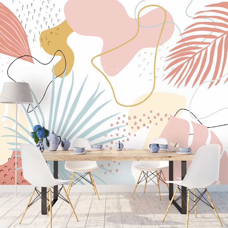 Tropical Dream Bedroom Wallpaper Mural - Exotic Palm Leaf & Floral Peel & Stick Wall Decor for Home, Nursery, Dorm Room | Easy to Install & Removable