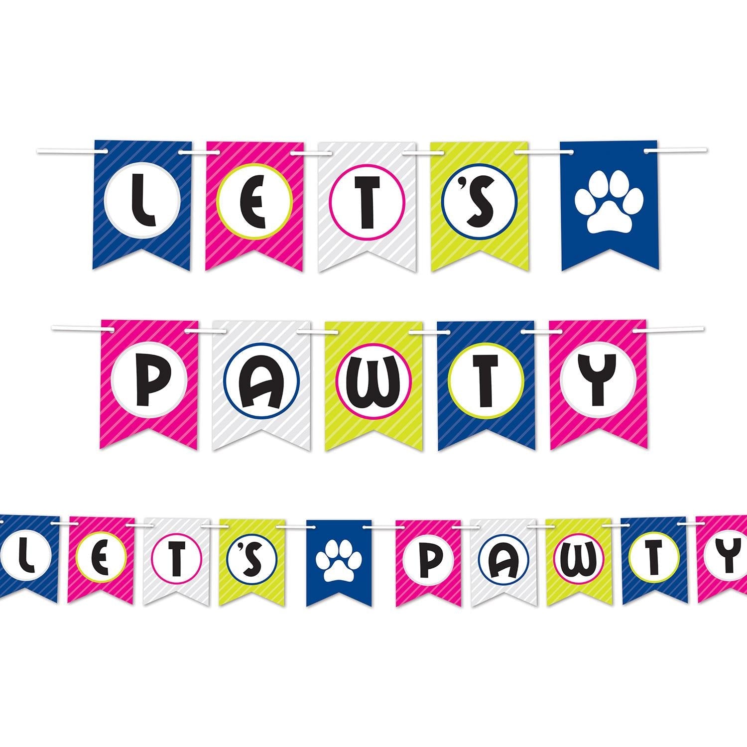 12 Pack Beistle Let's Pawty Dog Birthday Party Streamers - Perfect for Pet Celebrations, Decorations & Festive Events