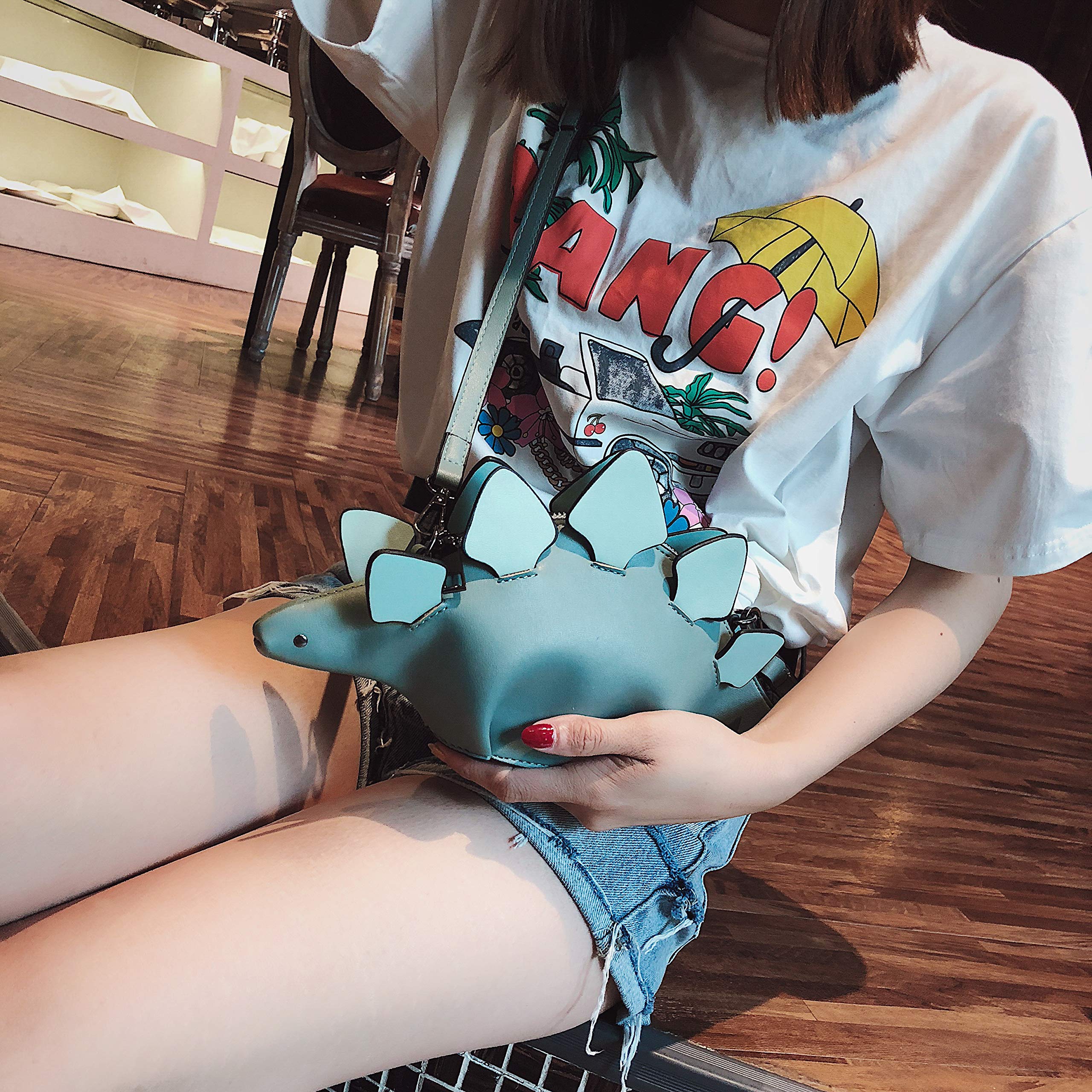 Dinosaur Shoulder Bag for Women - PU Leather Stegosaurus Crossbody Purse, Fashionable Dinosaur Themed Handbag for Girls, Teens & Women - Perfect for School, Work, Travel & Cosplay