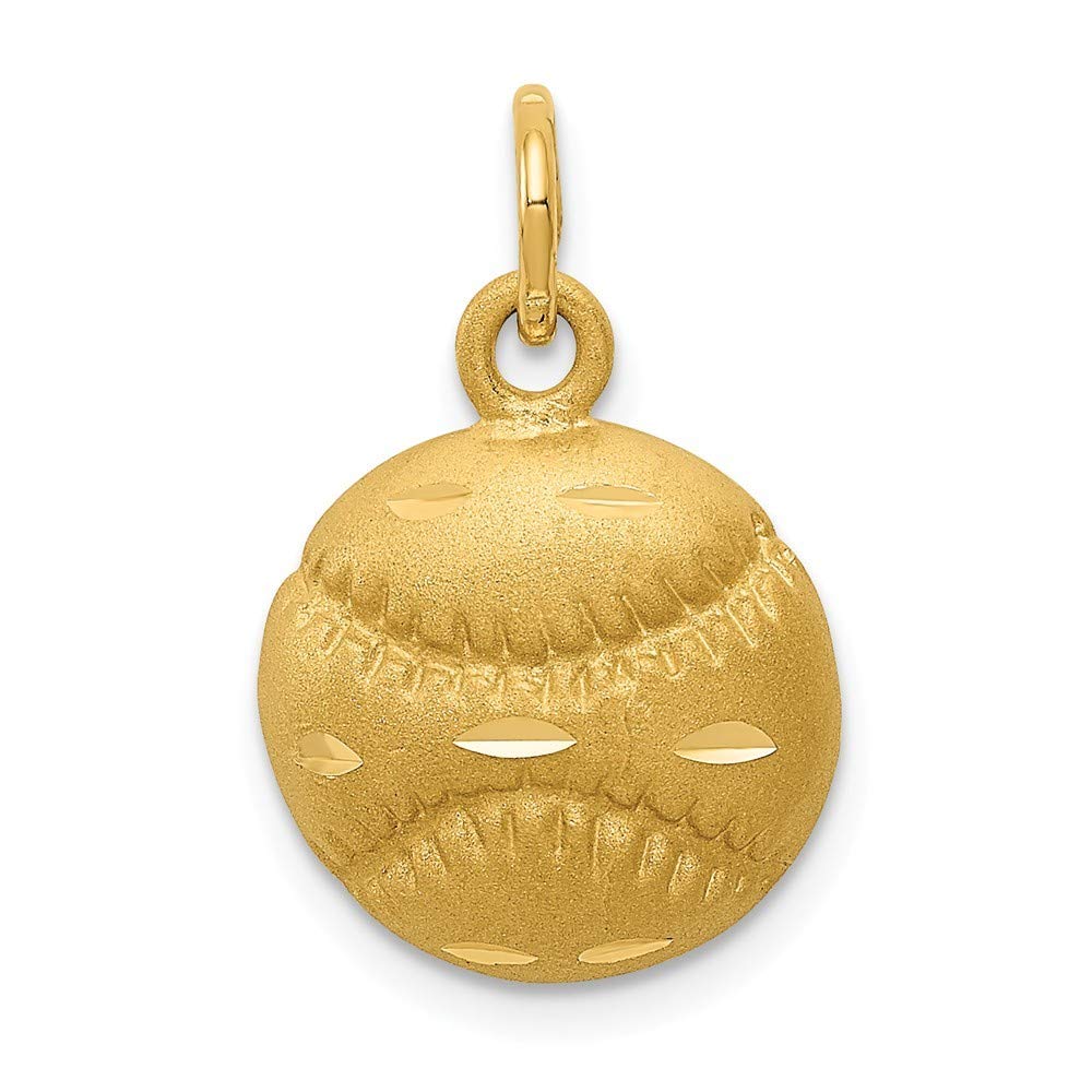 14K Yellow Gold Baseball Charm Pendant Necklace - Dainty Jewelry Gift for Women & Girls - Perfect for Sports Lovers, Graduation, Birthday & Everyday Wear