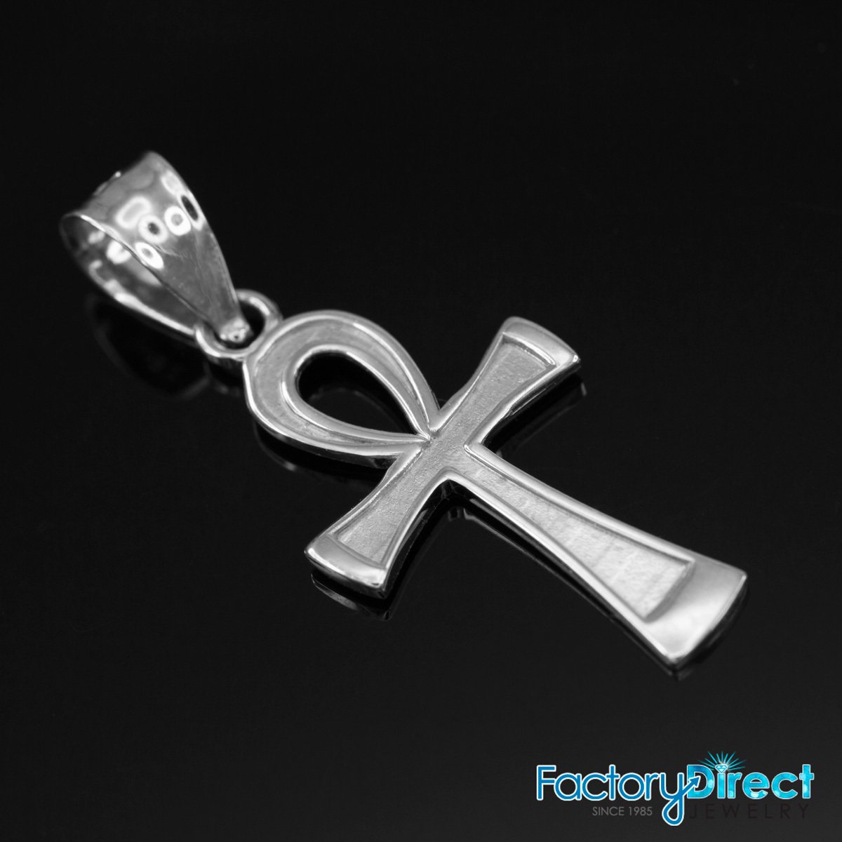 14K White Gold Egyptian Ankh Cross Charm Pendant Necklace for Women - Ancient Symbol of Life & Protection - Perfect for Gifts, Spiritual Jewelry & Everyday Wear