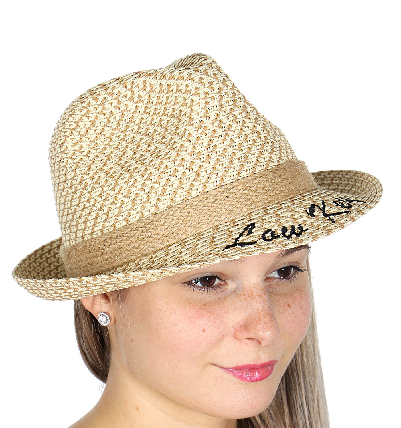 Women's Straw Bucket Fedora Beach Sun Hat - UPF 50+ Sun Protection, Breathable & Lightweight, Unisex Panama Hat for Summer, Travel, and Outdoor Activities