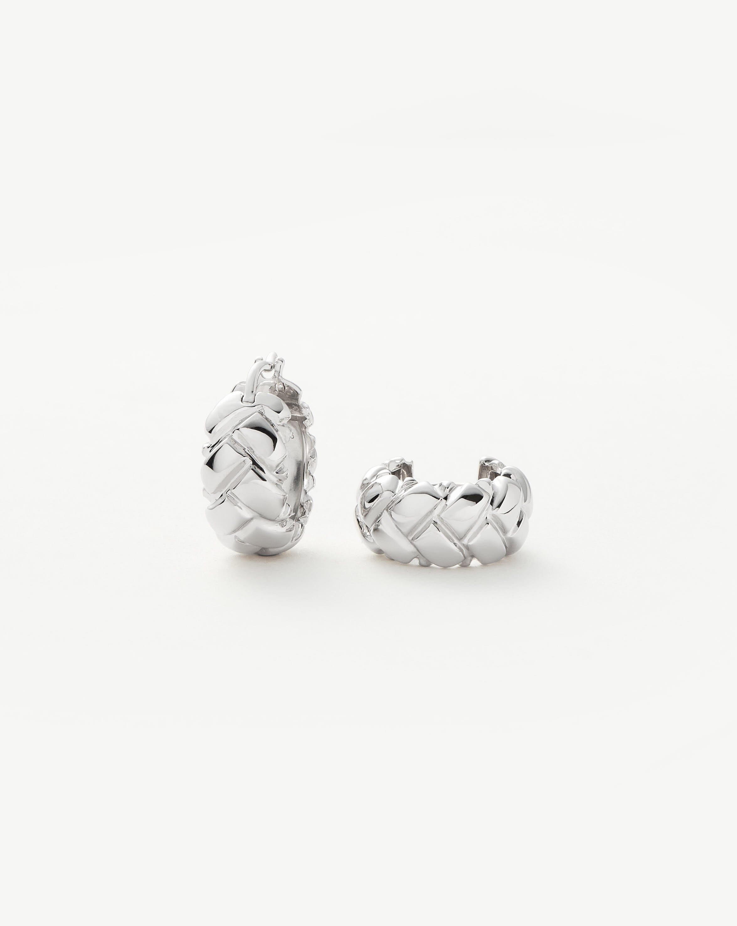 Lucy Williams Waffle Mini Hoop Earrings | Sterling Silver Women's Jewelry | Perfect for Everyday Wear, Date Nights & Gifts