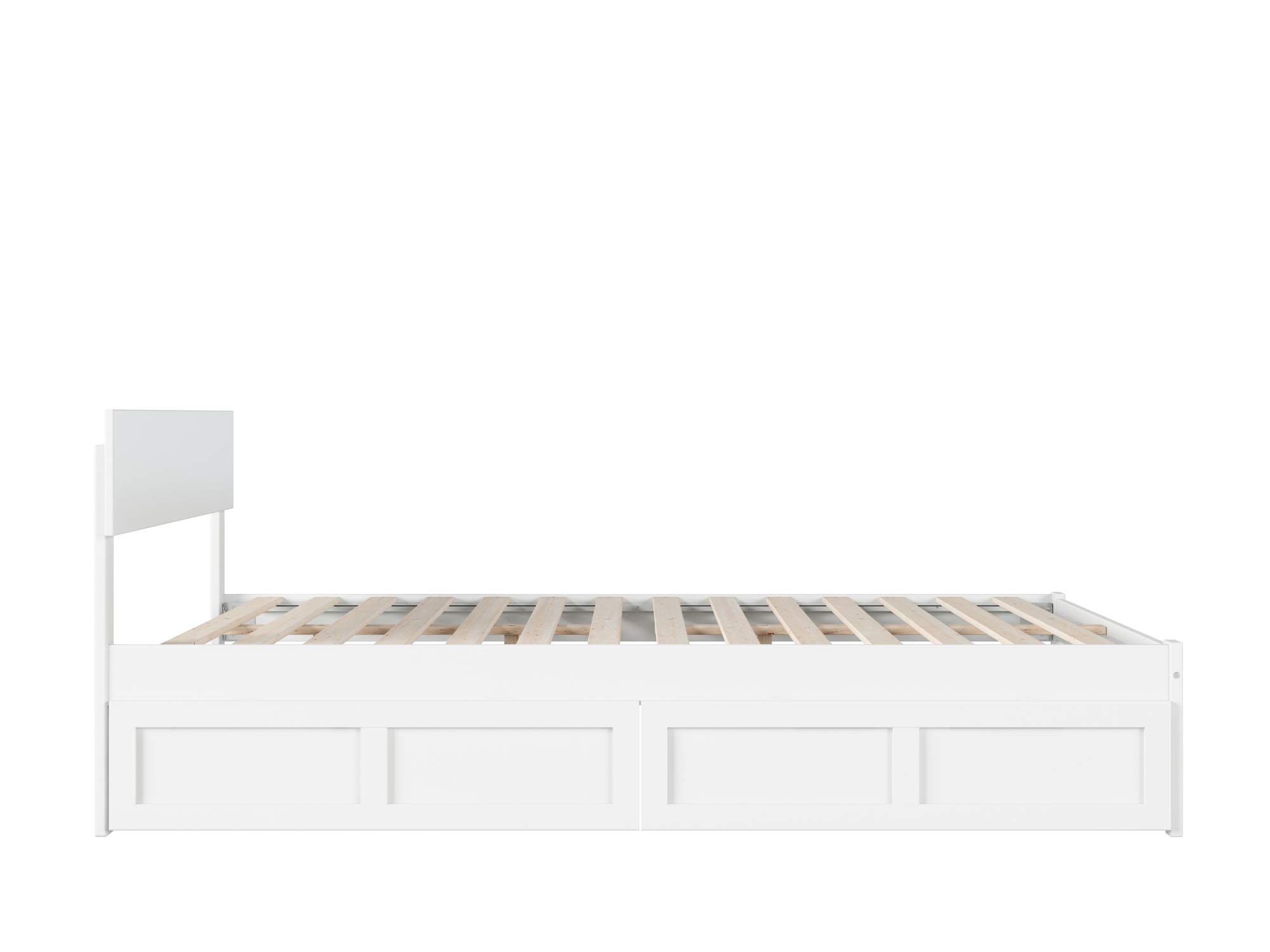 AFI Boston Queen Size Bed Frame with Underbed Storage Drawers in White - Perfect for Small Bedrooms & Guest Rooms