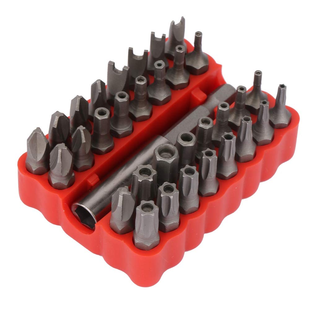 33 in 1 Hollow Screwdriver Bit Set - Premium Chrome Vanadium Steel - Star, Tri-Wing, Hex, Spanner & Cross Bits - Perfect for Electronics, Furniture & DIY Home Repairs