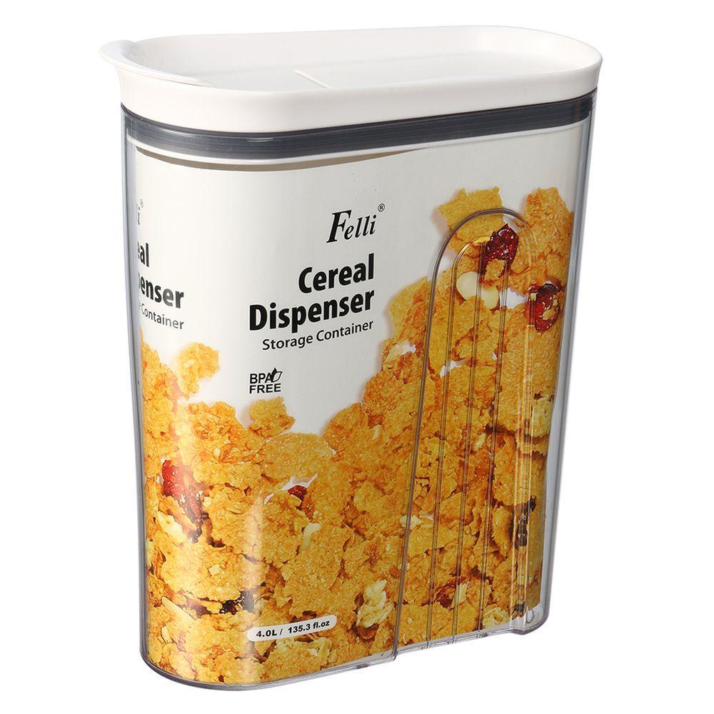 Felli Flip Tite 4L Airtight Cereal Storage Container - Perfect for Pantry Organization & Kitchen Food Storage