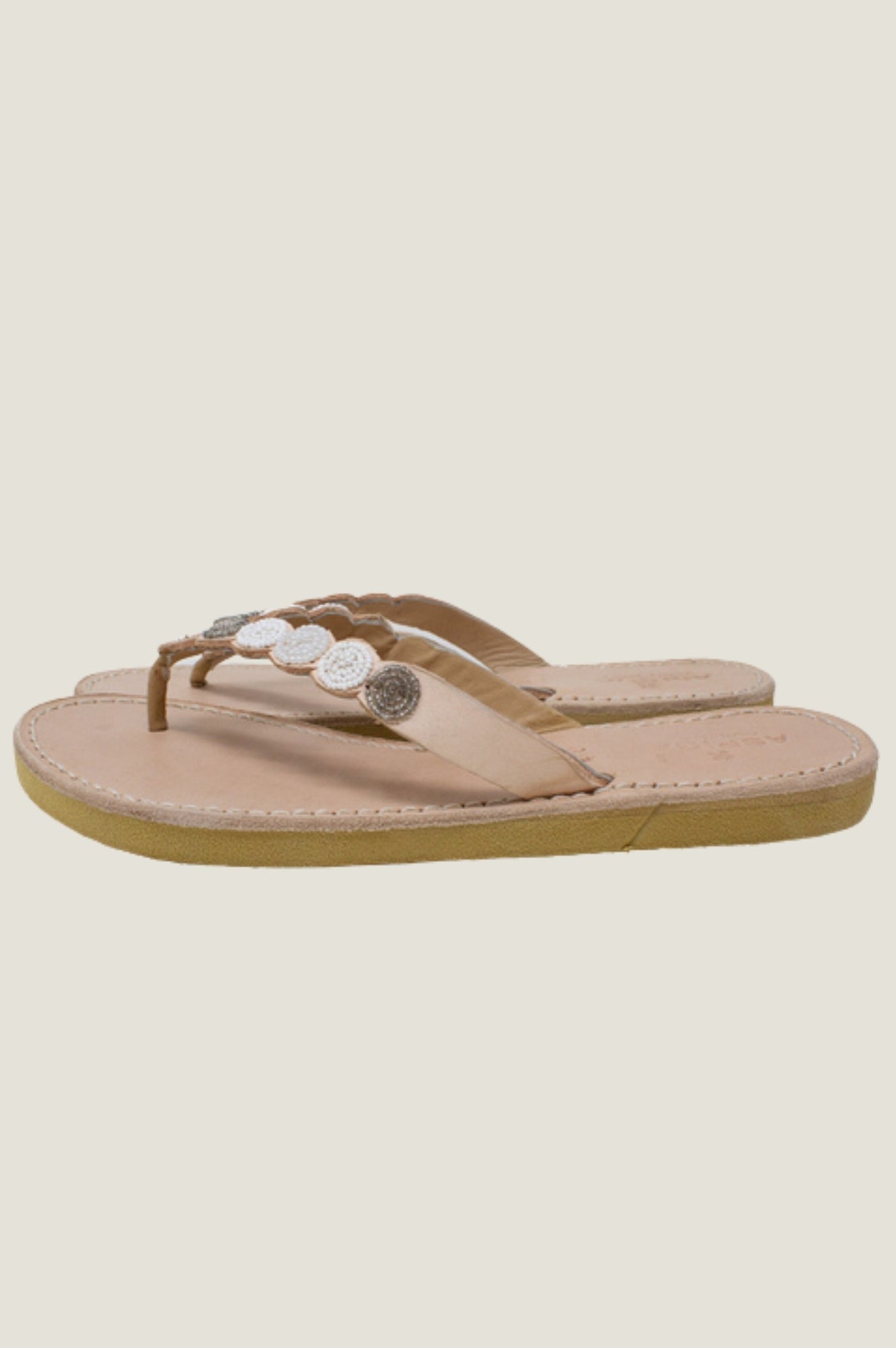 Mini Disc Sandals for Women - Comfortable White & Silver Gladiator Sandals | Perfect for Beach, Vacation, and Summer Outfits