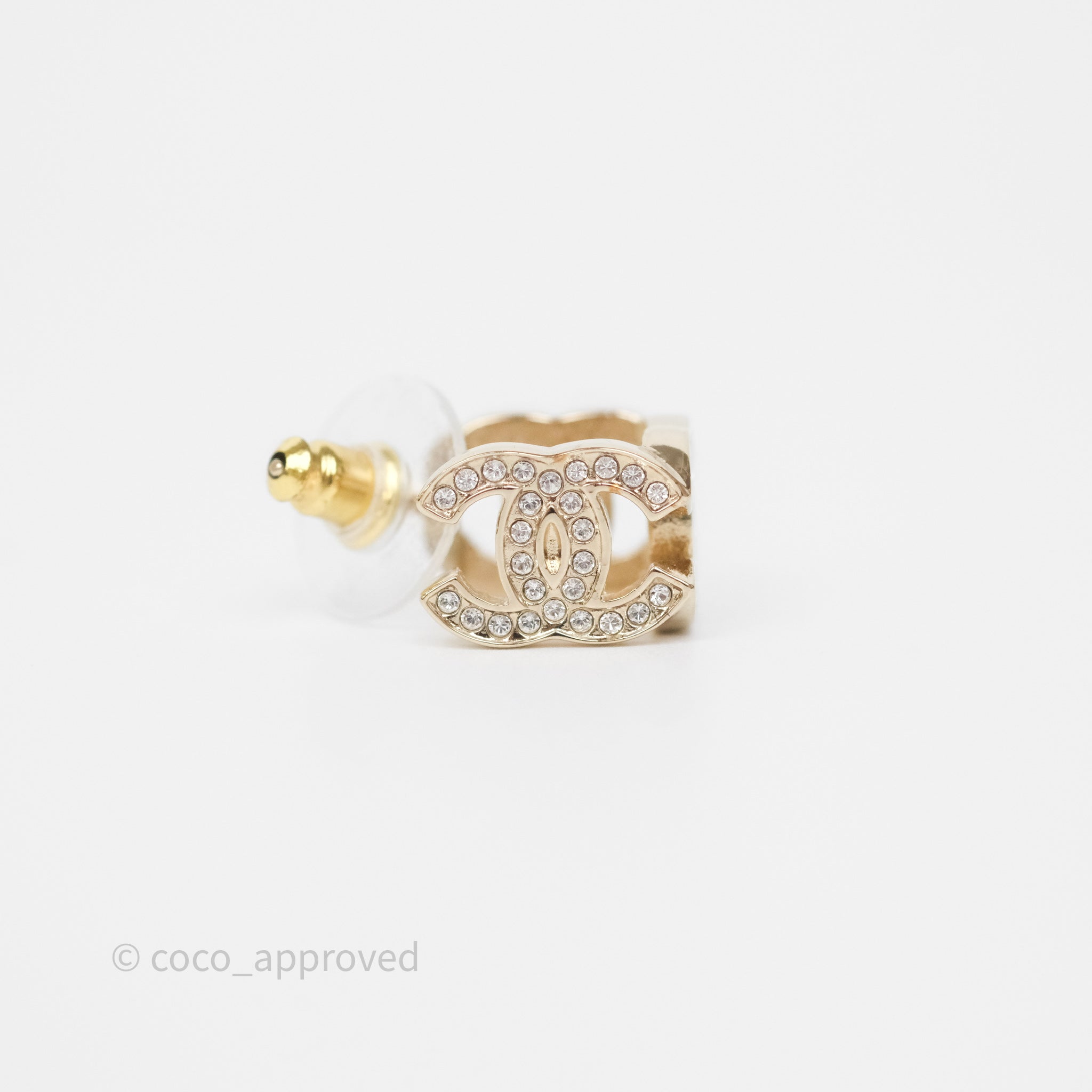 Chanel CC Crystals Square Earrings Gold Tone 23B - Luxury Fashion Jewelry for Women, Perfect for Parties, Weddings & Special Occasions