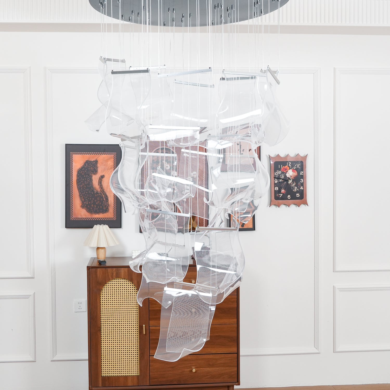 Modern Acrylic LED Chandelier - Energy Efficient Crystal Ceiling Light Fixture for Dining Room, Bedroom & Living Room Decor