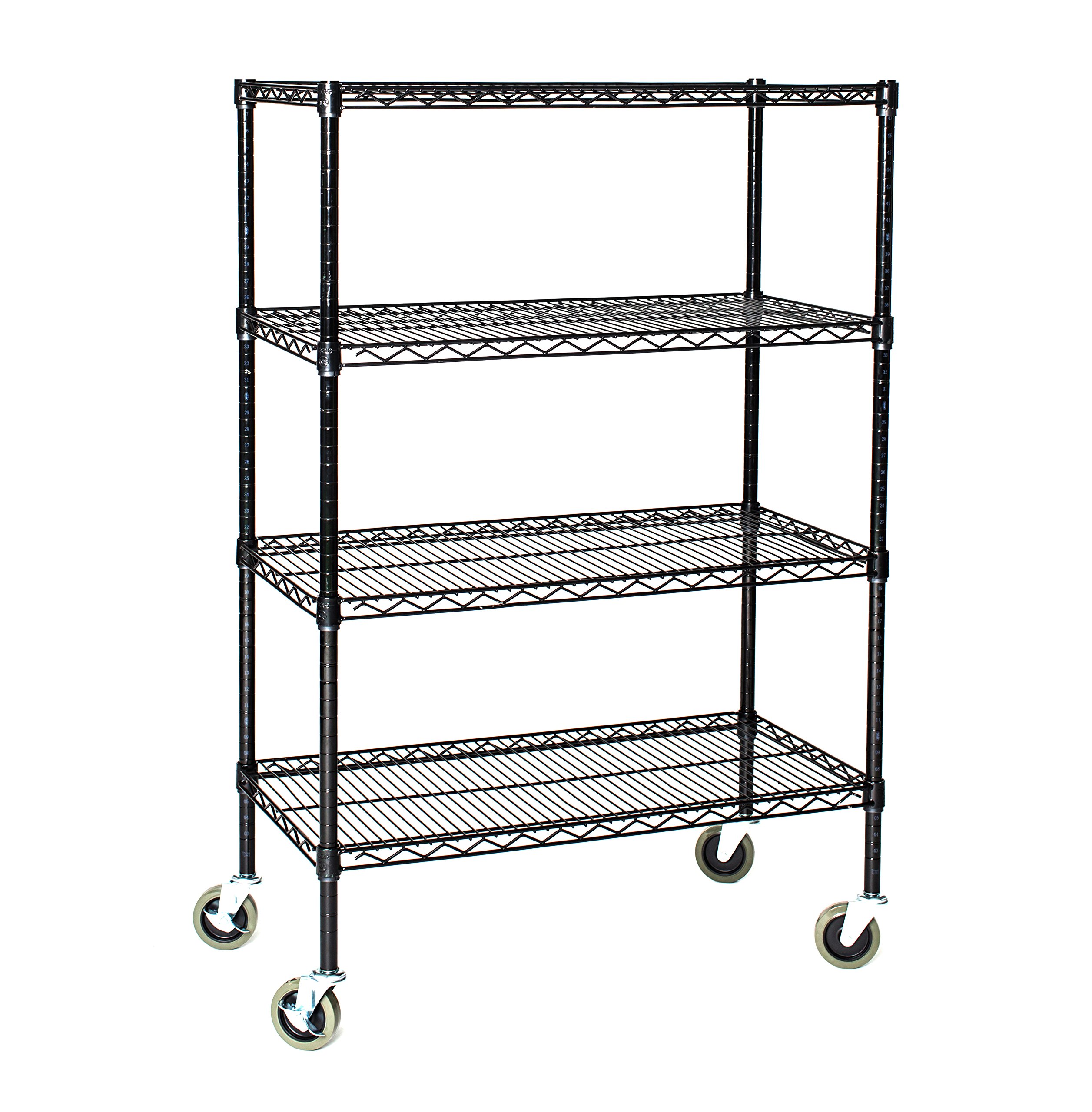 4-Tier Black Wire Shelf Truck - 14