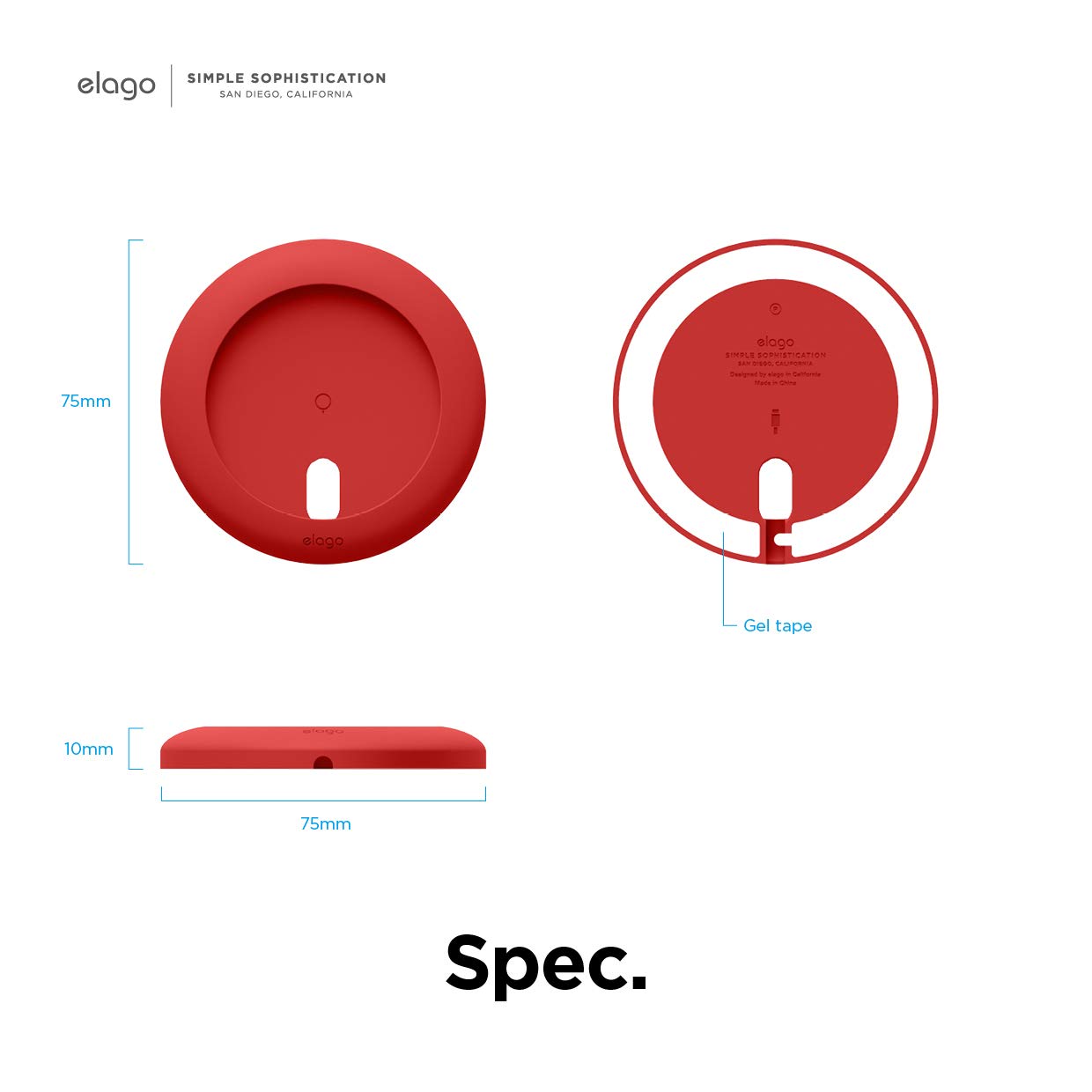 elago Magnetic Charging Pad for iPhone 16/15/14/13/12 & AirPods Pro/3/4 - Secure Anti-Slip MagSafe-Compatible Wireless Charger Stand (Red) - Perfect for Home, Office & Car Use [Magsafe Charger Not Included]