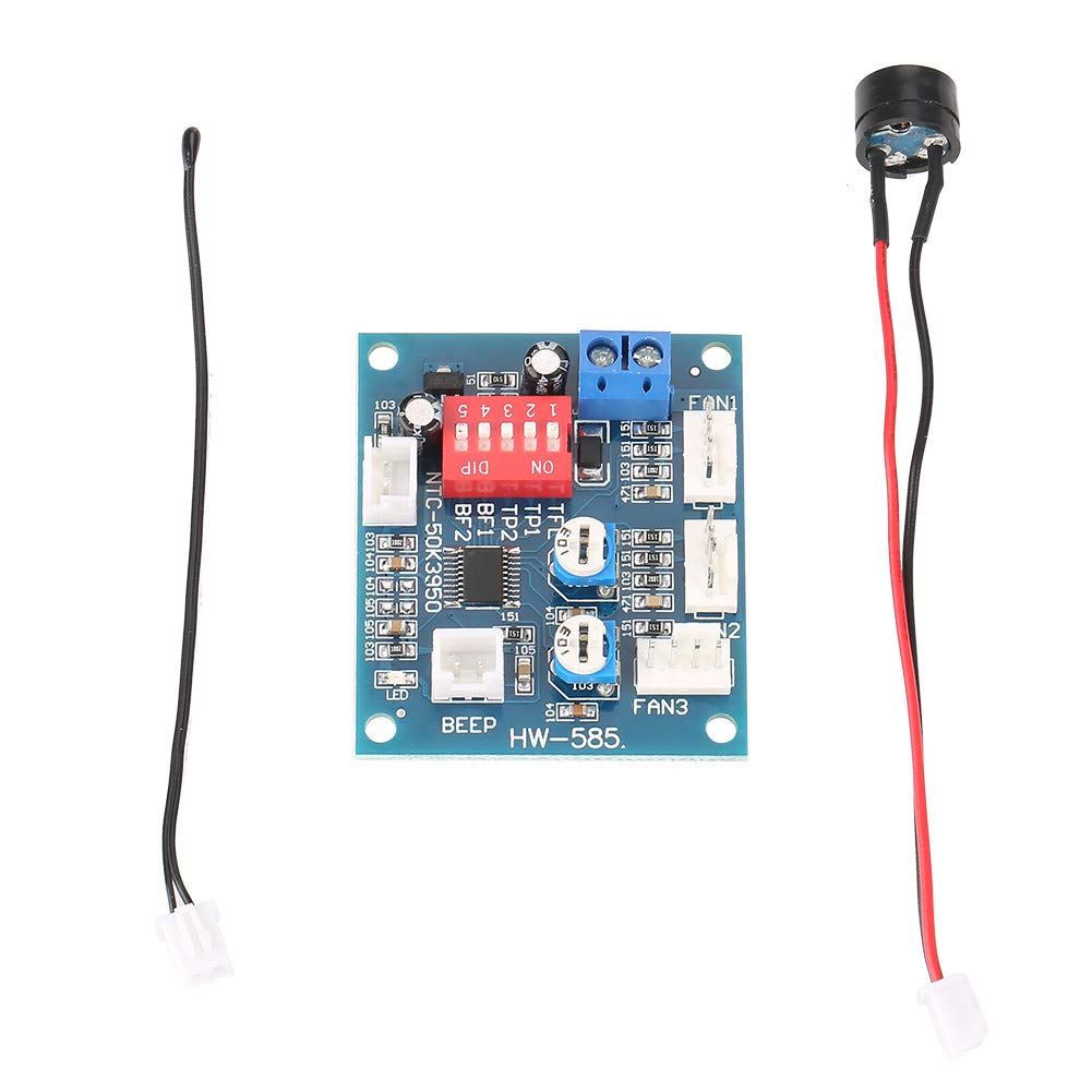 12V PWM Fan Speed Controller Module with Temperature Sensor - Adjustable 4-Wire PC Fan Governor for Cooling Systems, PC Cases, and DIY Electronics Projects