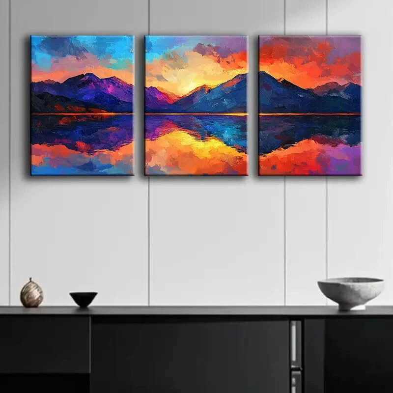 3pcs Mountain Landscape Metal Print Wall Art - Ready to Hang, Durable & Vibrant Home Decor for Living Room, Bedroom or Office